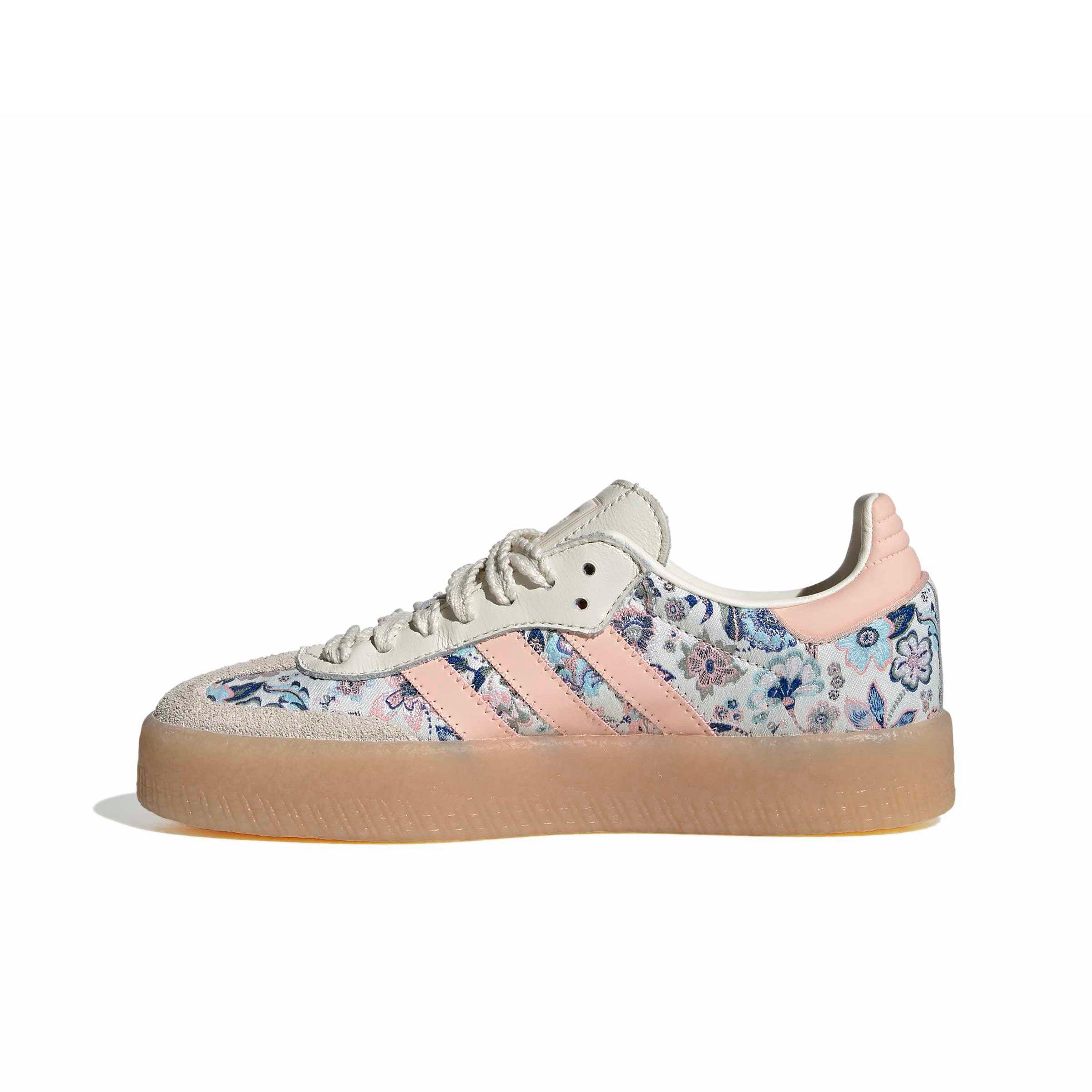adidas Originals Liberty London Sambae "Off White/Blush Pink/Gum 3" Grade School Girls' Shoe - OFF WHITE/PINK/GUM Thumbnail View 2