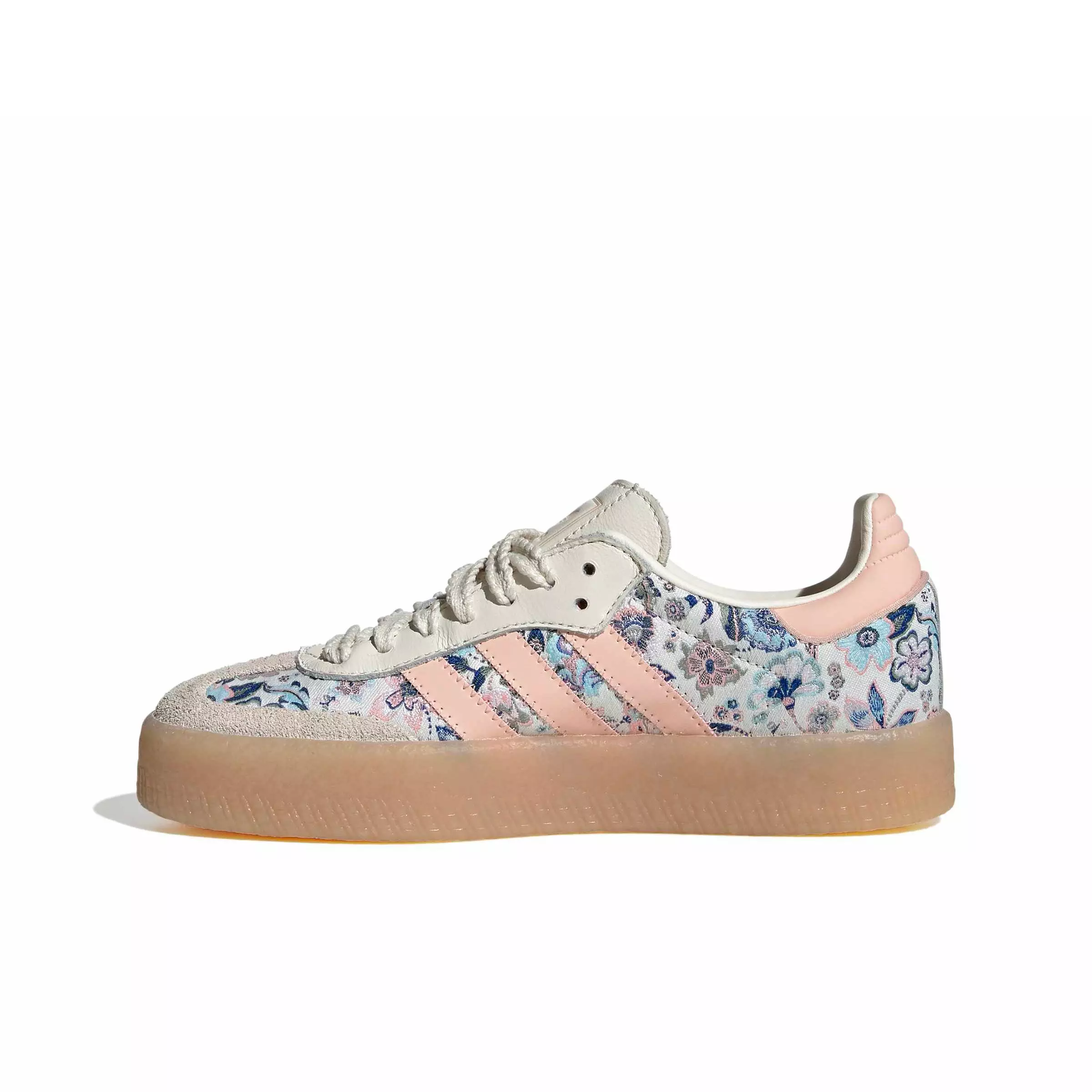 adidas Originals Liberty London Sambae "Off White/Blush Pink/Gum 3" Grade School Girls' Shoe - OFF WHITE/PINK/GUM