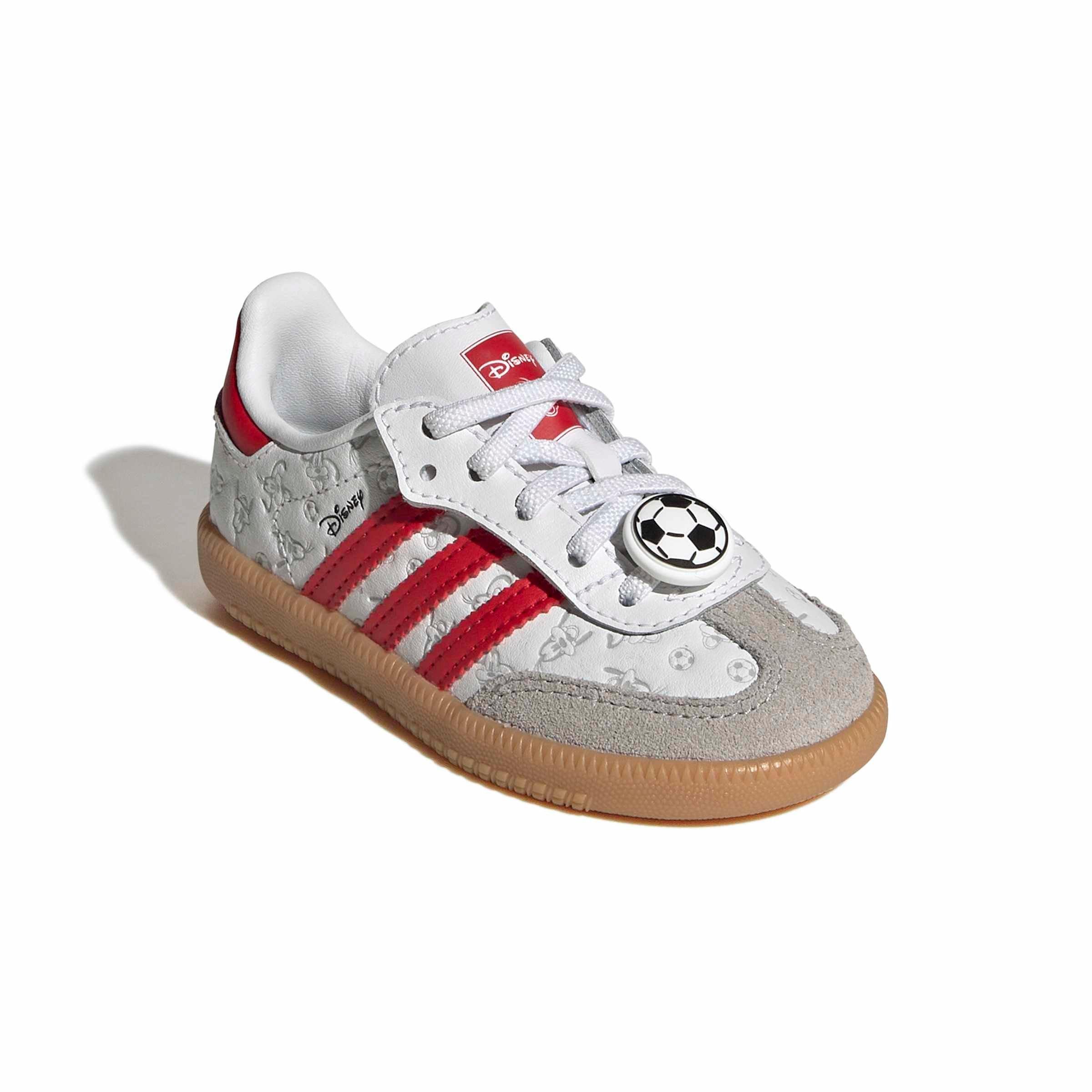 adidas Originals Disney Samba OG CCEL "Ftwr White/Better Scarlet/Gum 3" Infant Boys' Shoe - WHITE/SCARLET/GUM Thumbnail View 3