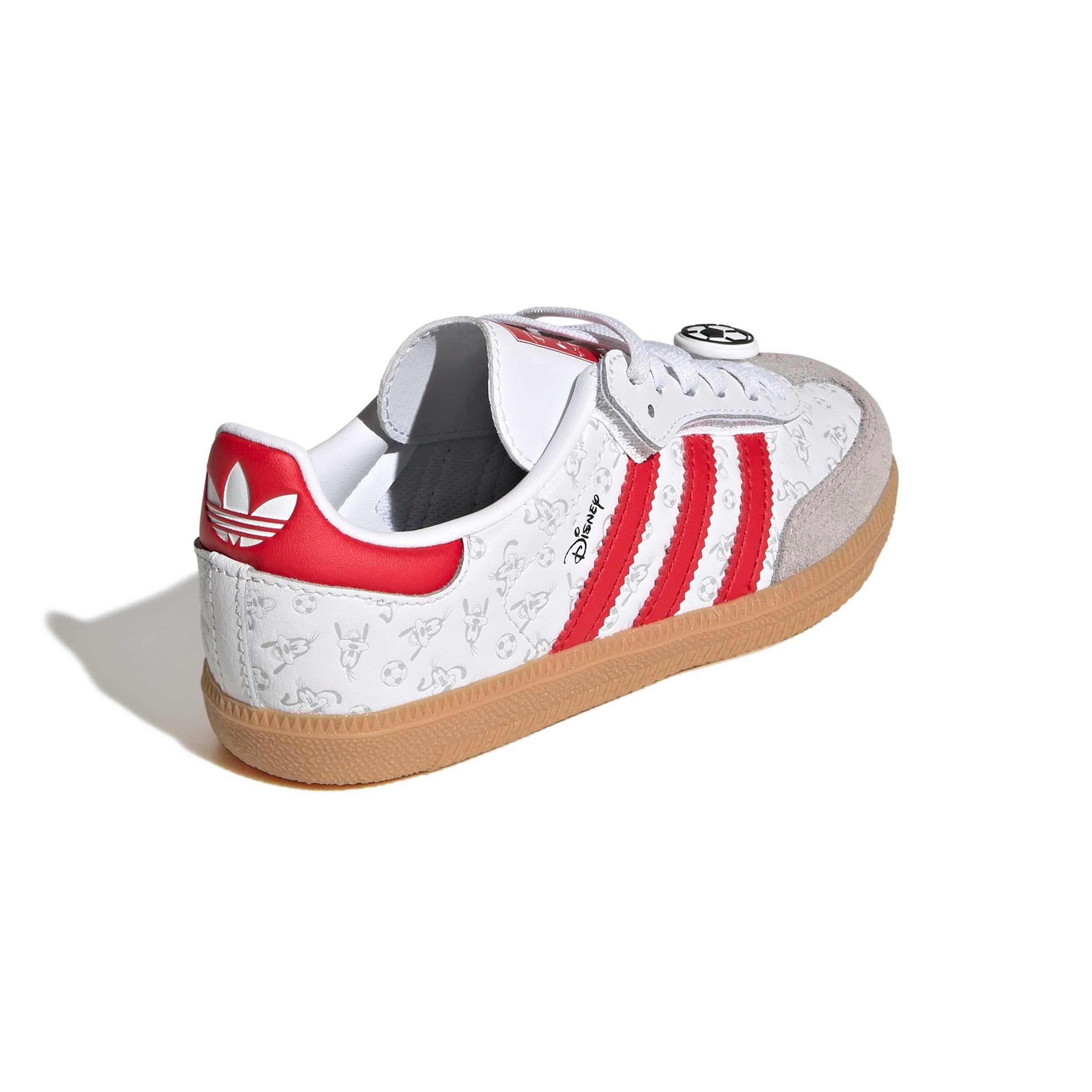 adidas Originals Disney Samba OG CCEL "Ftwr White/Better Scarlet/Gum 3" Preschool Boys' Shoe - WHITE/SCARLET/GUM Thumbnail View 4