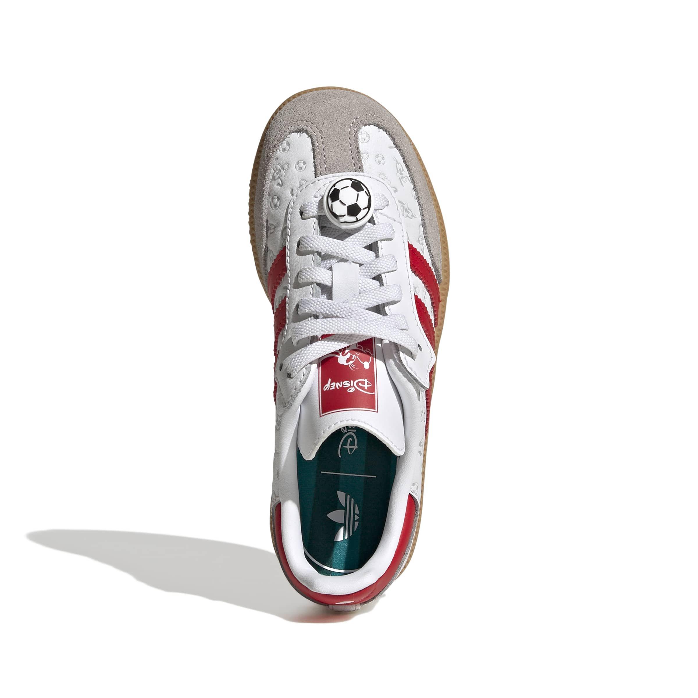 adidas Originals Disney Samba OG CCEL "Ftwr White/Better Scarlet/Gum 3" Preschool Boys' Shoe - WHITE/SCARLET/GUM Thumbnail View 5