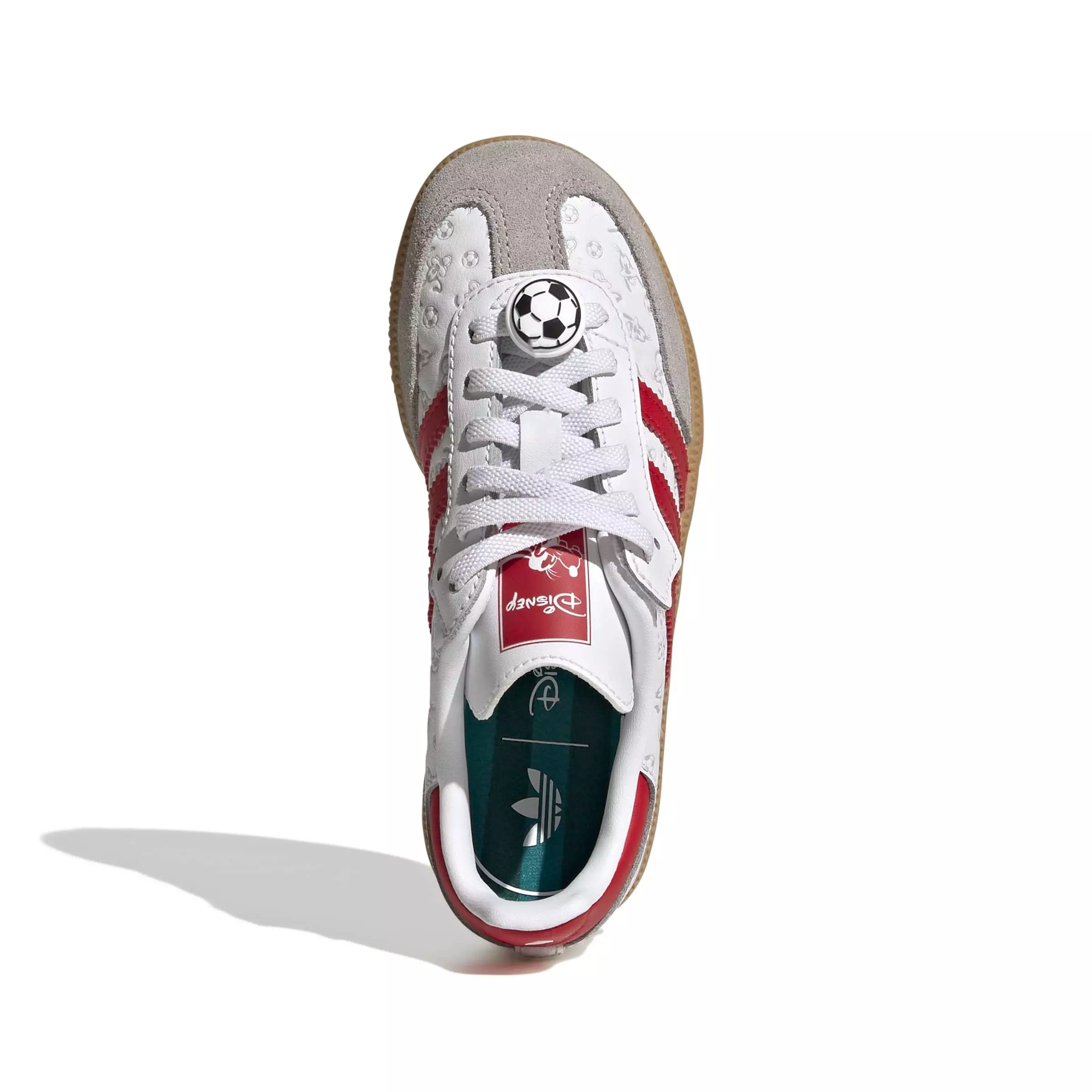 adidas Originals Disney Samba OG CCEL "Ftwr White/Better Scarlet/Gum 3" Preschool Boys' Shoe - WHITE/SCARLET/GUM