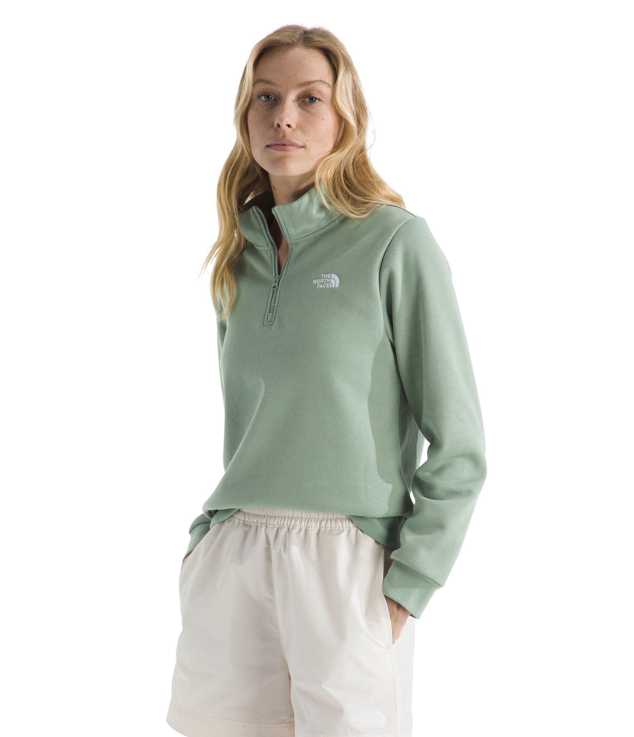 The North Face Women's Evolution EMB 1/4-Zip - Green - GREEN Thumbnail View 1