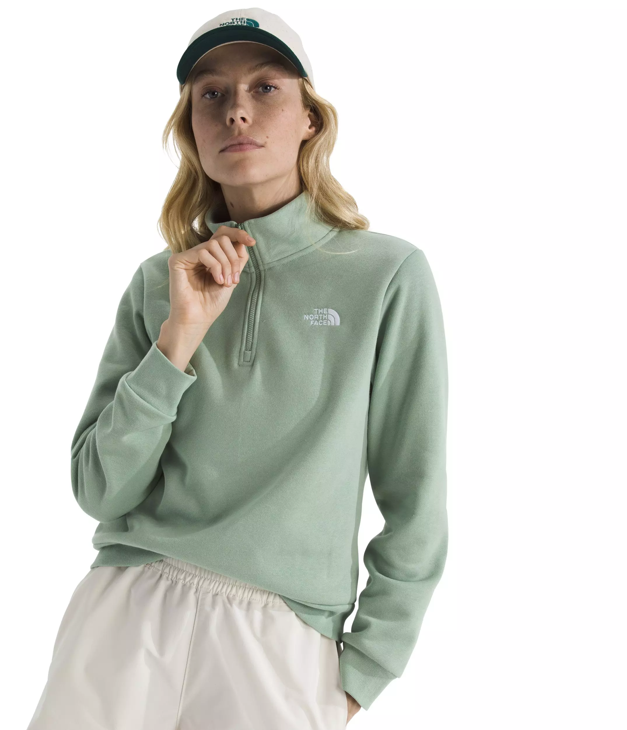 The North Face Women's Evolution EMB 1/4-Zip -Green - GREEN