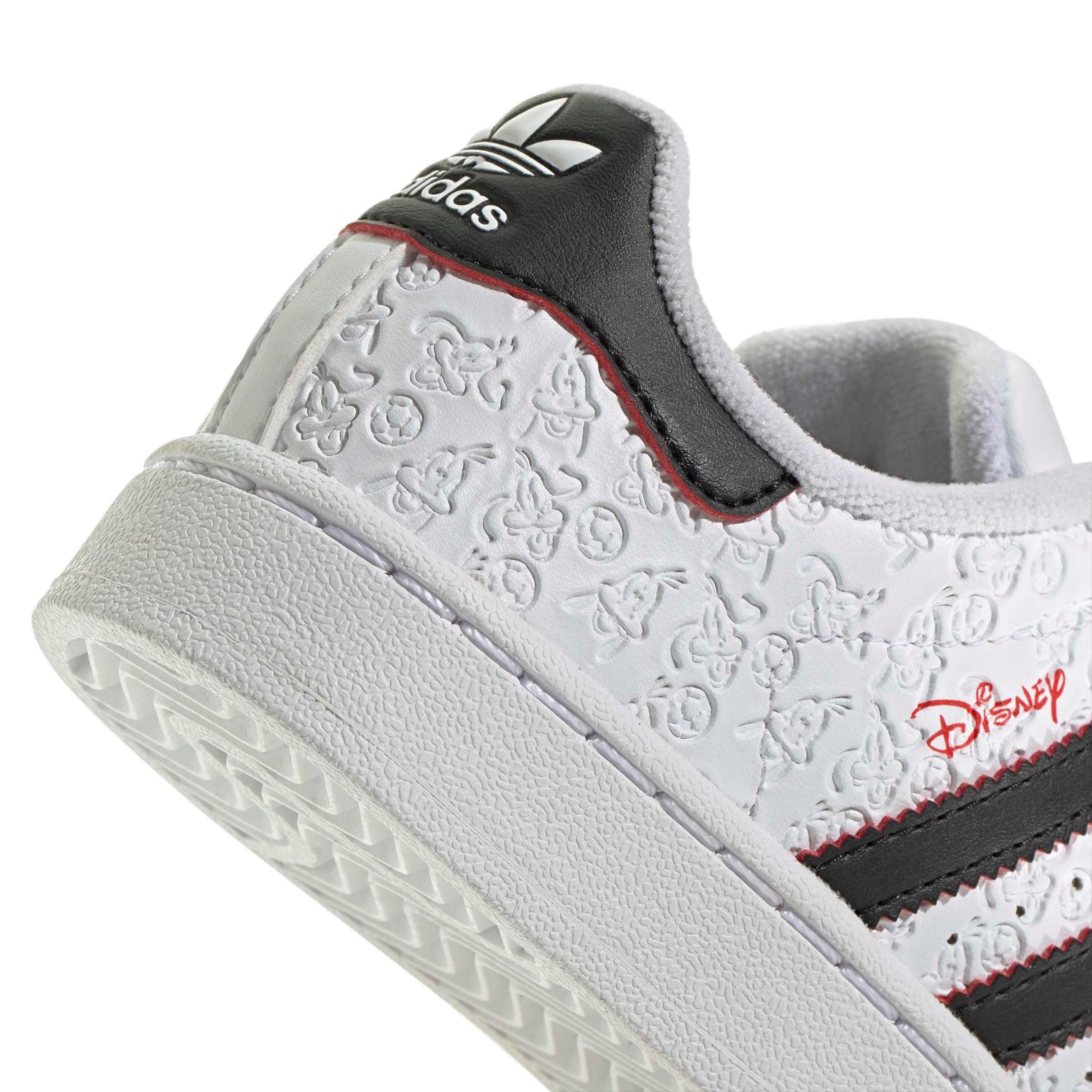 adidas Originals Disney Superstar II CC "Ftwr White/Core Black/Red" Preschool Boys' Shoe - WHITE/BLACK/RED Thumbnail View 8