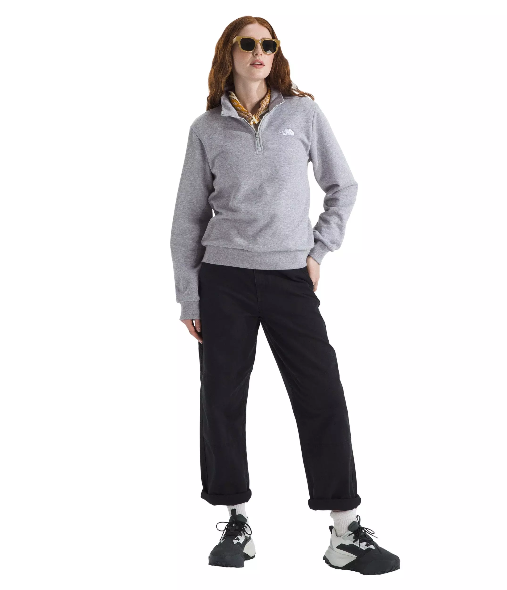 The North Face Women's Evolution EMB 1/4-Zip - Grey - GREY