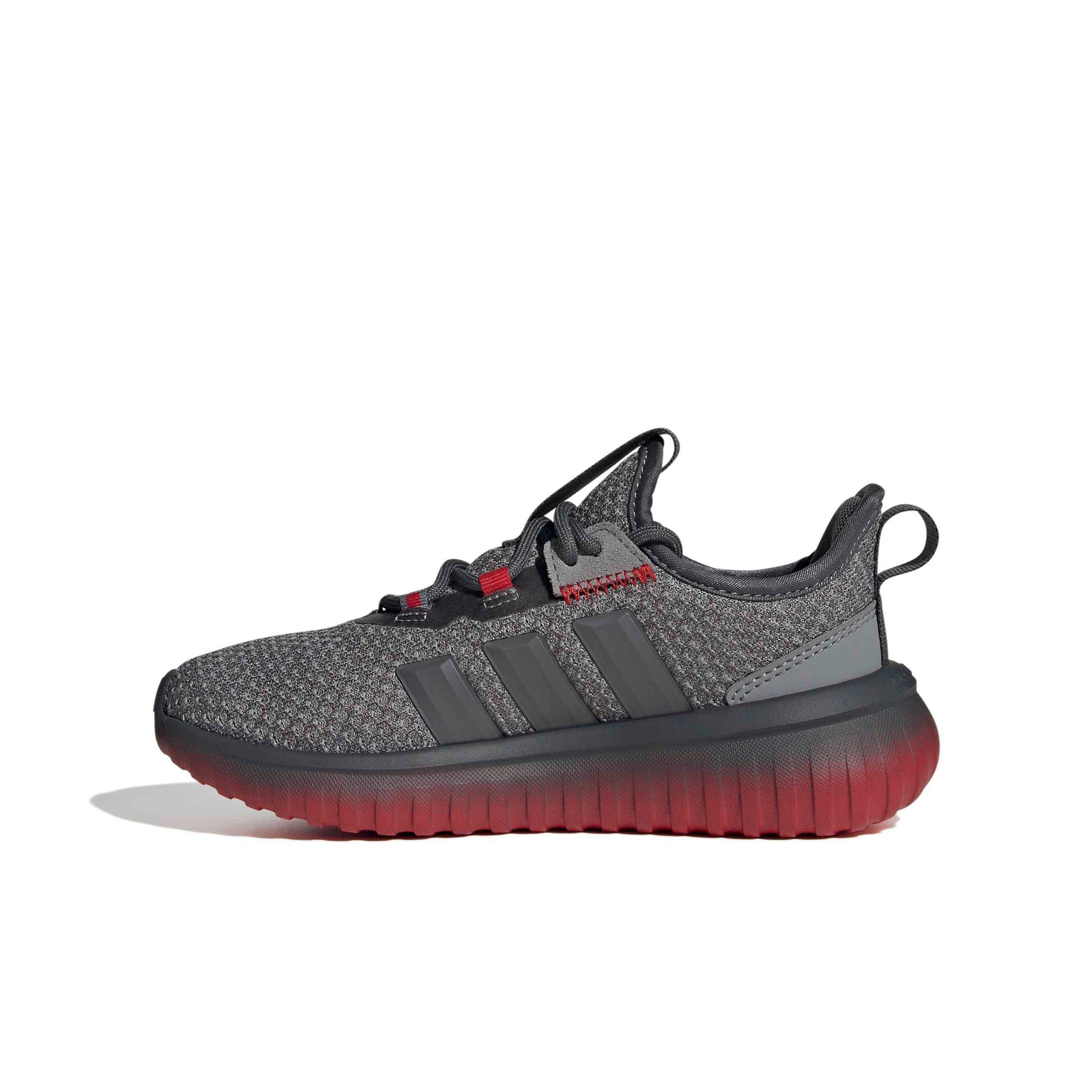 adidas Kaptir 4.0 "Grey Five/Grey Five/Better Scarlet" Preschool Boys' Shoe - GREY/GREY/SCARLET Thumbnail View 2