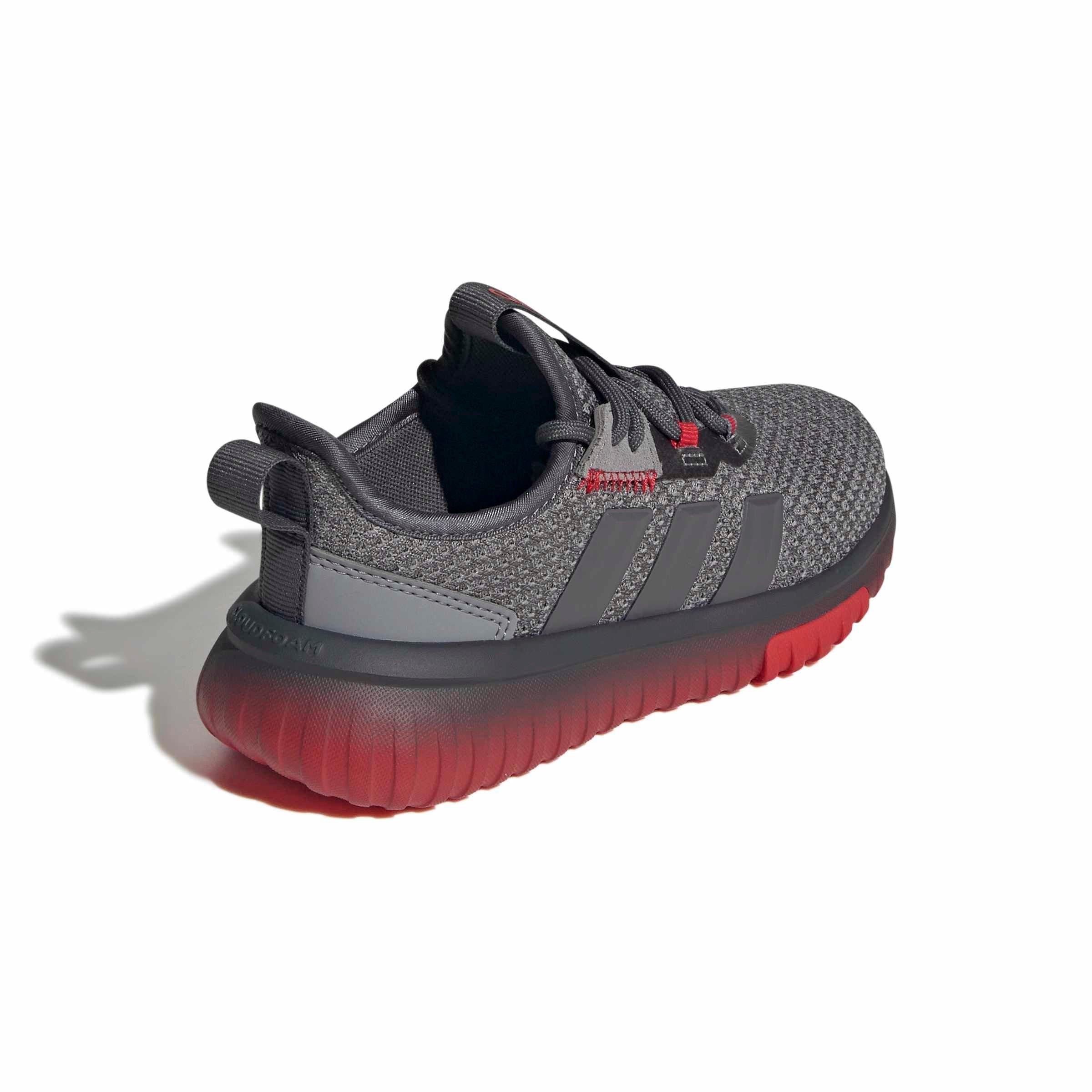adidas Kaptir 4.0 "Grey Five/Grey Five/Better Scarlet" Preschool Boys' Shoe - GREY/GREY/SCARLET Thumbnail View 4