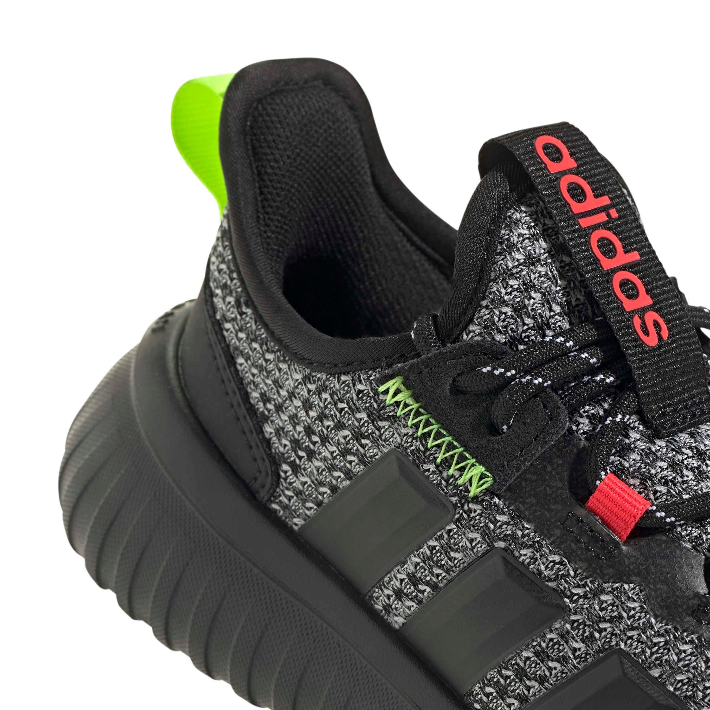 adidas Kaptir 4.0 "Core Black/Core Black/Lucid Lemon" Preschool Boys' Shoe - BLACK/BLACK/LEMON Thumbnail View 8