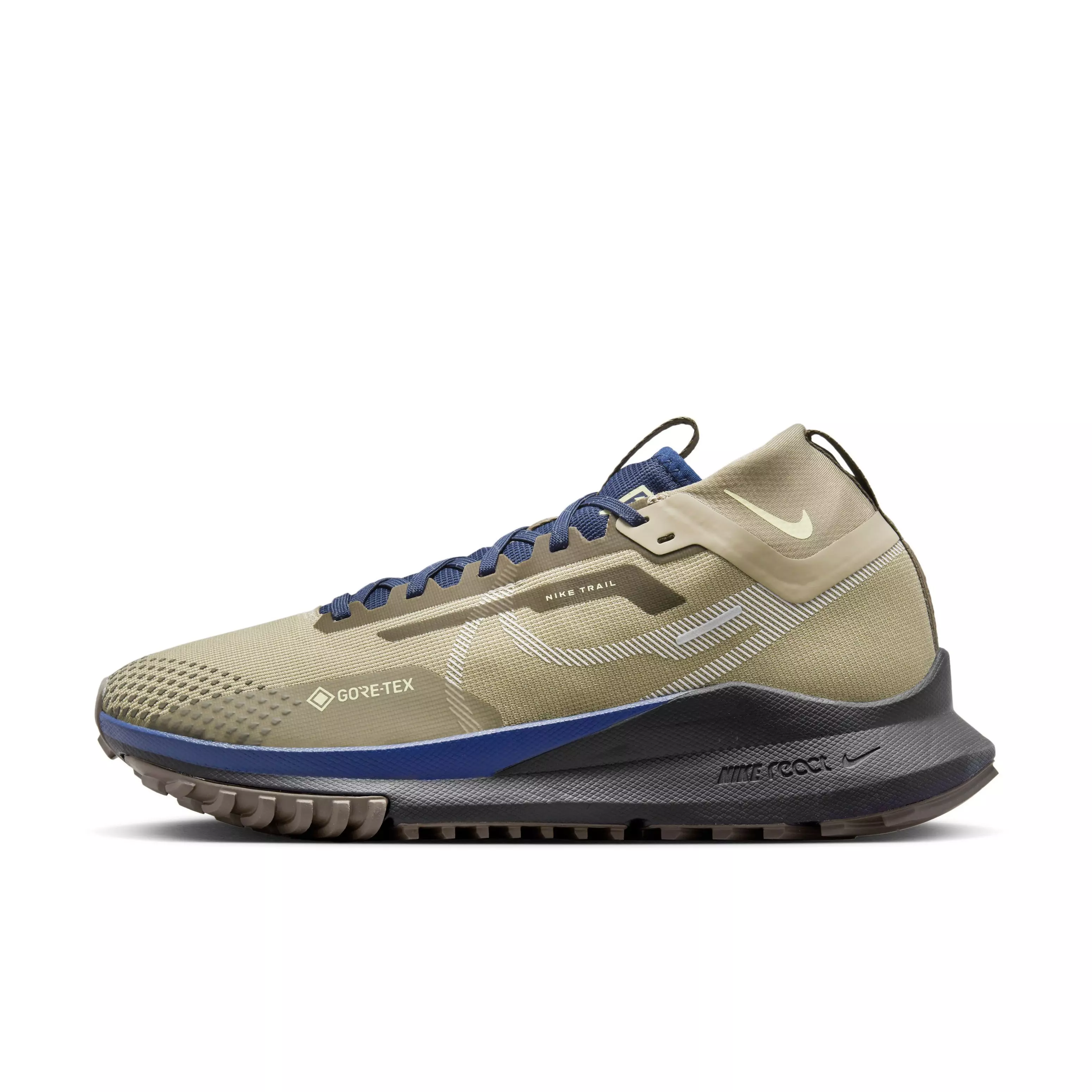Nike Pegasus Trail 4 GORE-TEX "Khaki/Citron Tint/Light Bone/Ironstone" Men's Trail Running Shoe - KHAKI/CITRON/LT BONE/IRONSTONE