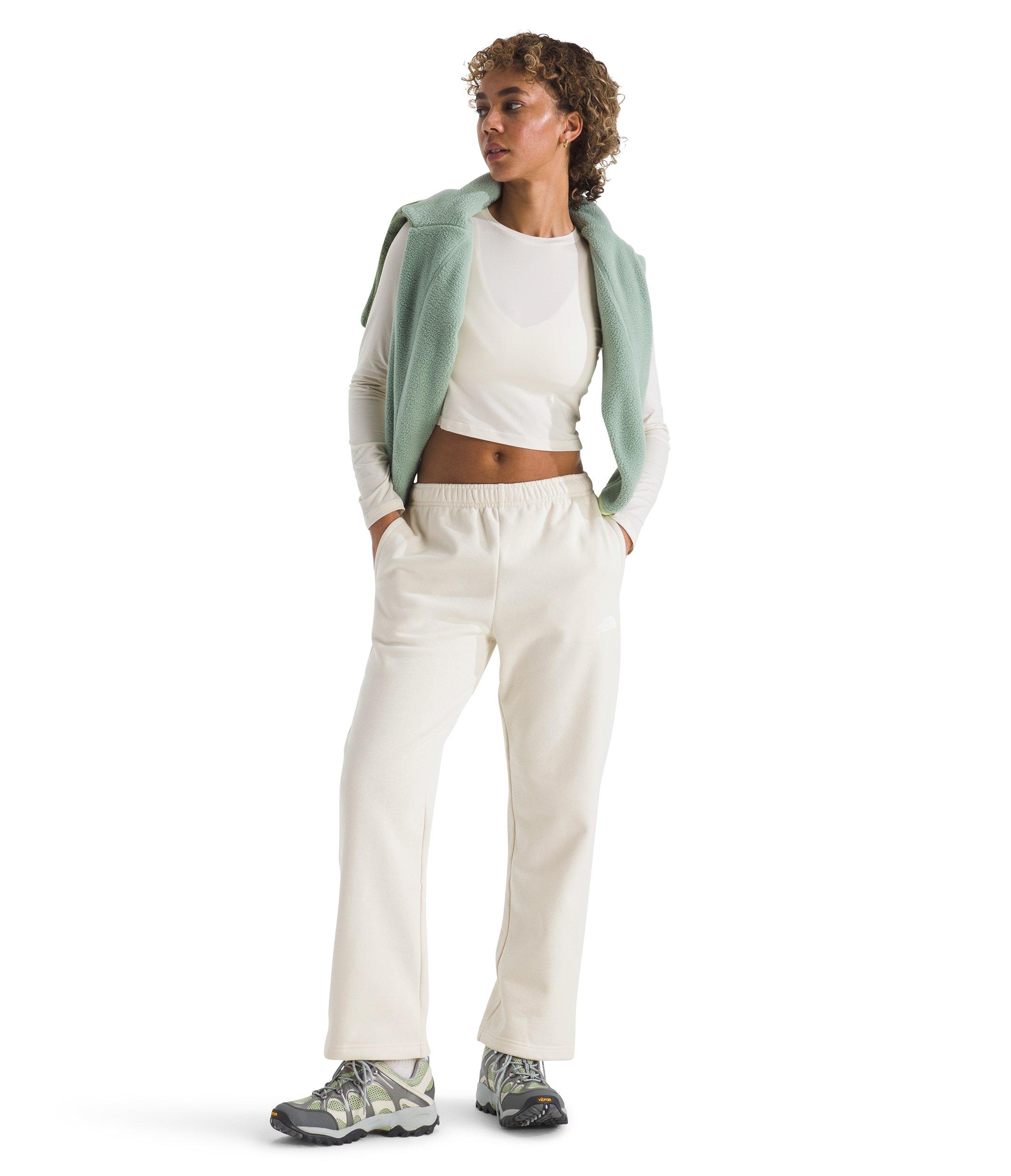 The North Face Women's Evolution Simple Dome Straight Sweatpants - White - WHITE Thumbnail View 4