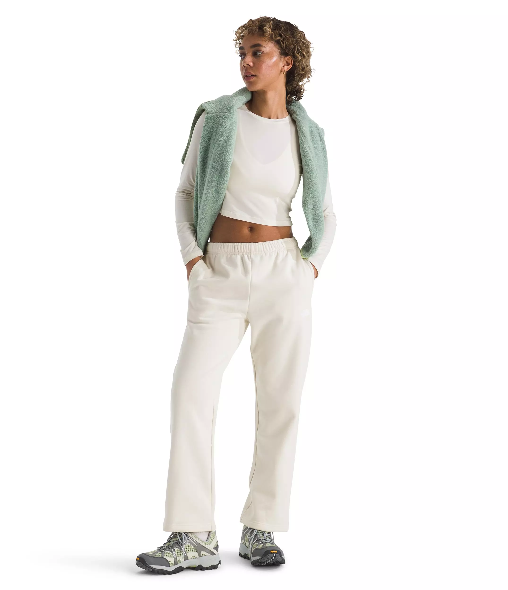 The North Face Women's Evolution Simple Dome Straight Sweatpants - White - WHITE
