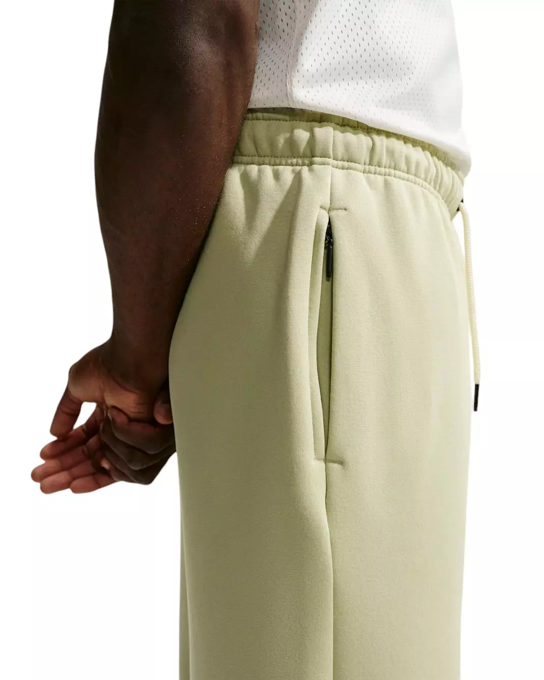 Nike Men's Standard Issue Therma-FIT Brushed Open-Hem Basketball Pants - Olive - OLIVE
