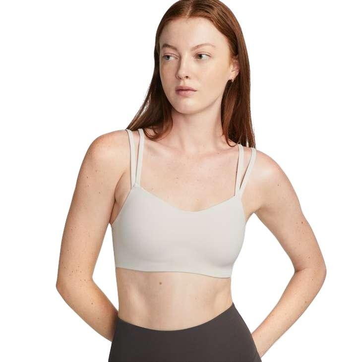Nike Women's Dri-FIT Alate Trace Padded Strappy Sports Bra - CREAM Thumbnail View 1