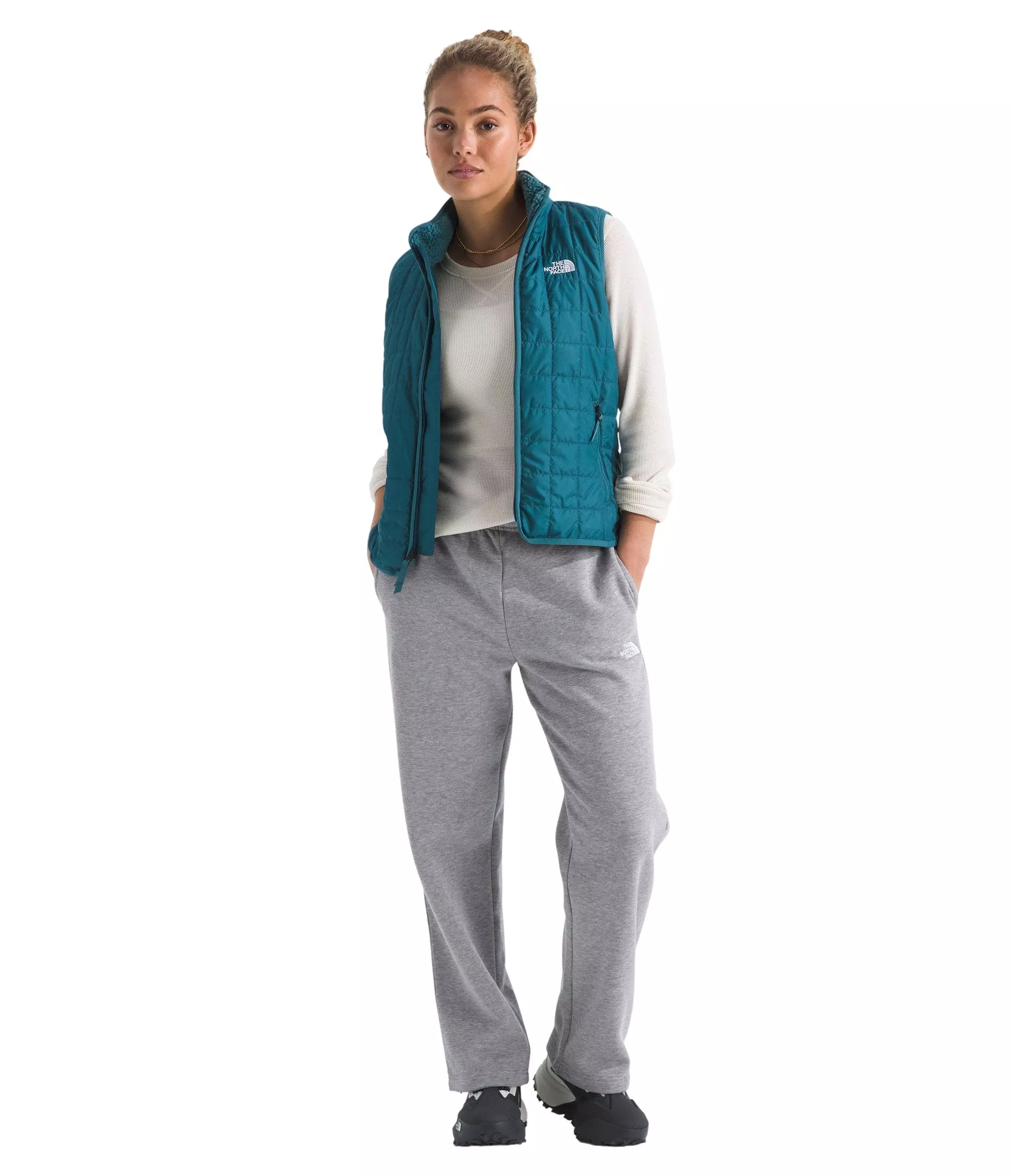 The North Face Women's Evolution Simple Dome Straight Sweatpants -Grey - GREY