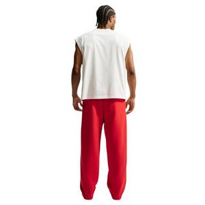 Nike Men's Standard Issue Therma-FIT Brushed Open-Hem Basketball Pants - Red - RED