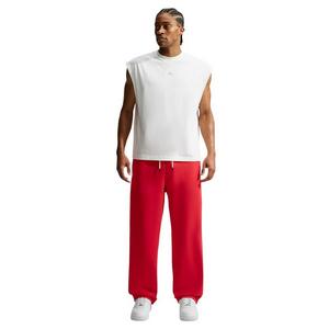 Nike Men's Standard Issue Therma-FIT Brushed Open-Hem Basketball Pants - Red - RED