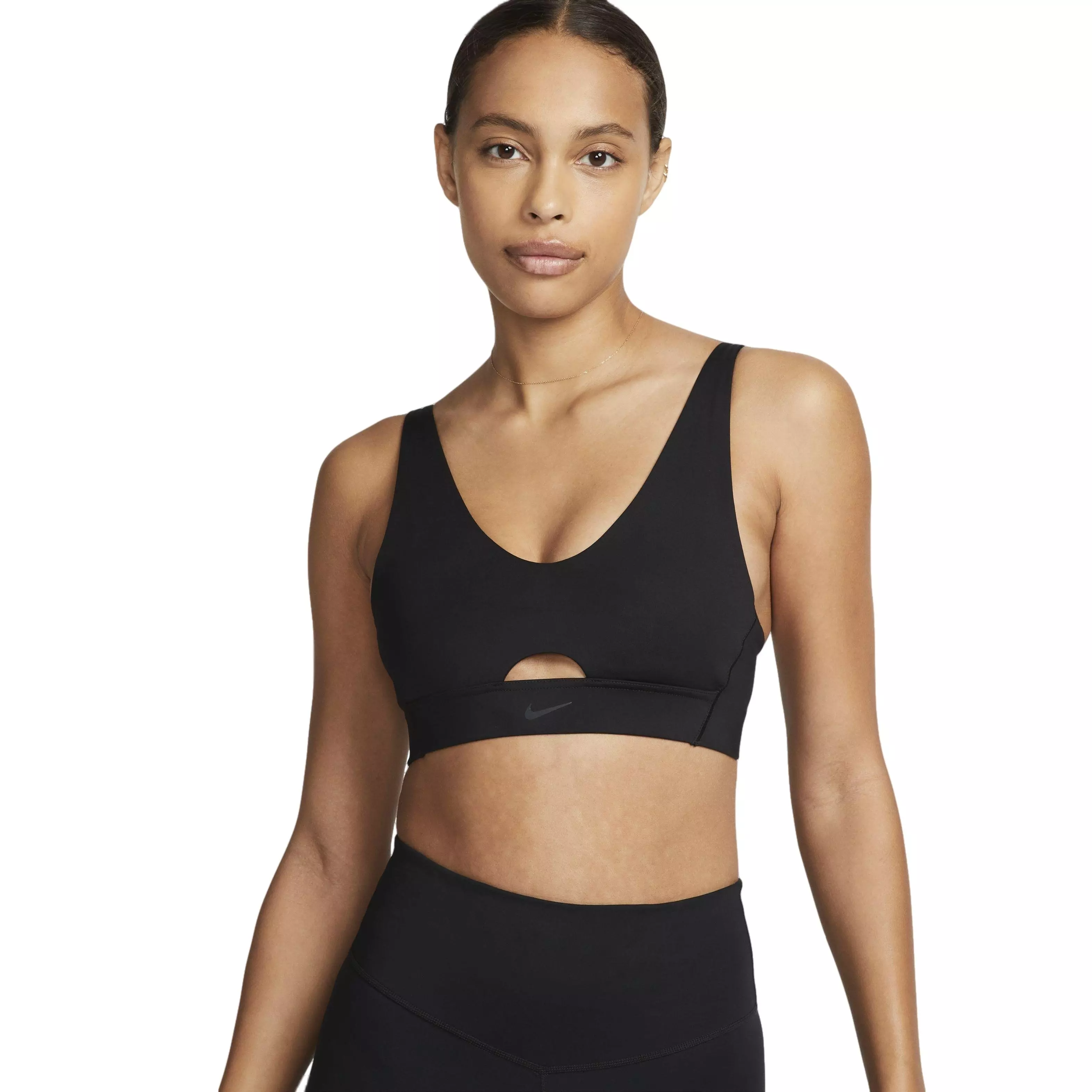 Nike Womens DriFit White Black Criss Cross Back Sports Bra Size Small