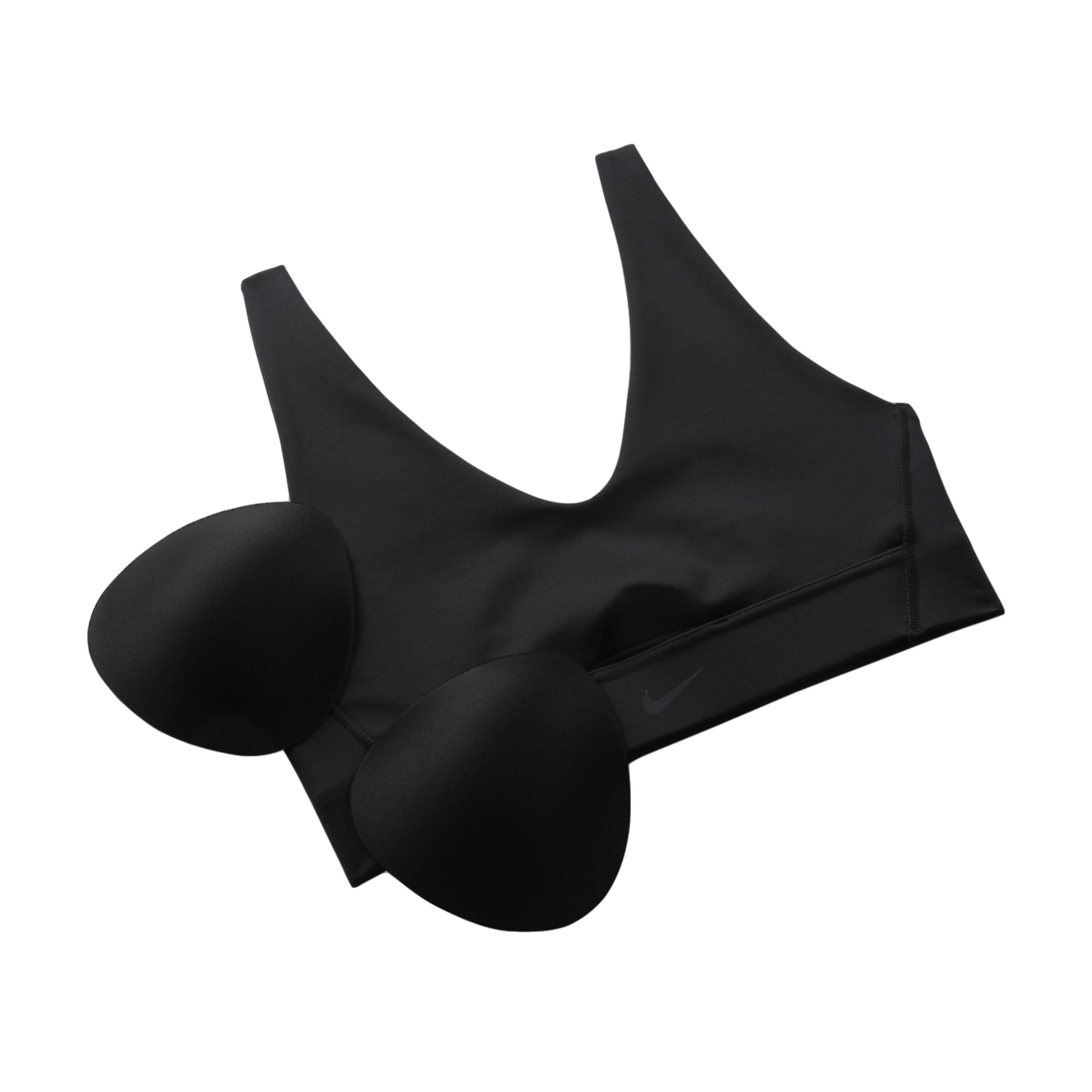 Nike Women's Dri-FIT Indy Padded Plunge Cutout Sports Bra - BLACK Thumbnail View 8