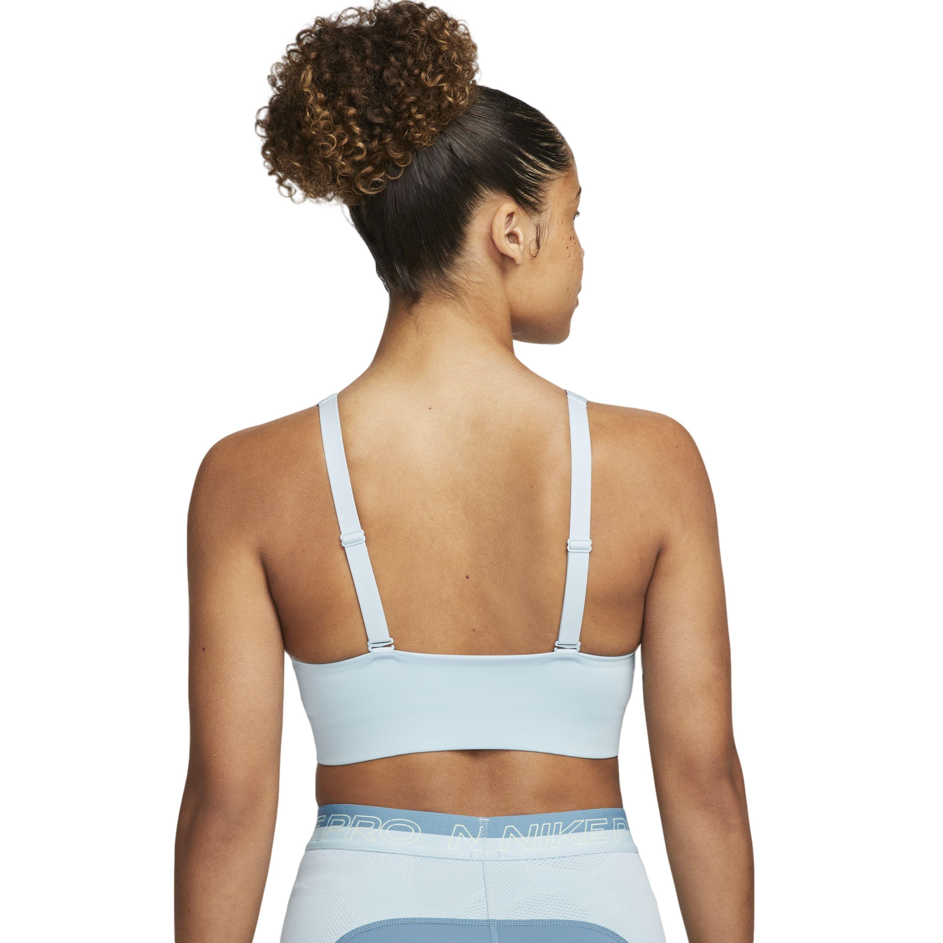 Nike Women's Dri-FIT Indy Padded Plunge Cutout Sports Bra - BLUE Thumbnail View 2