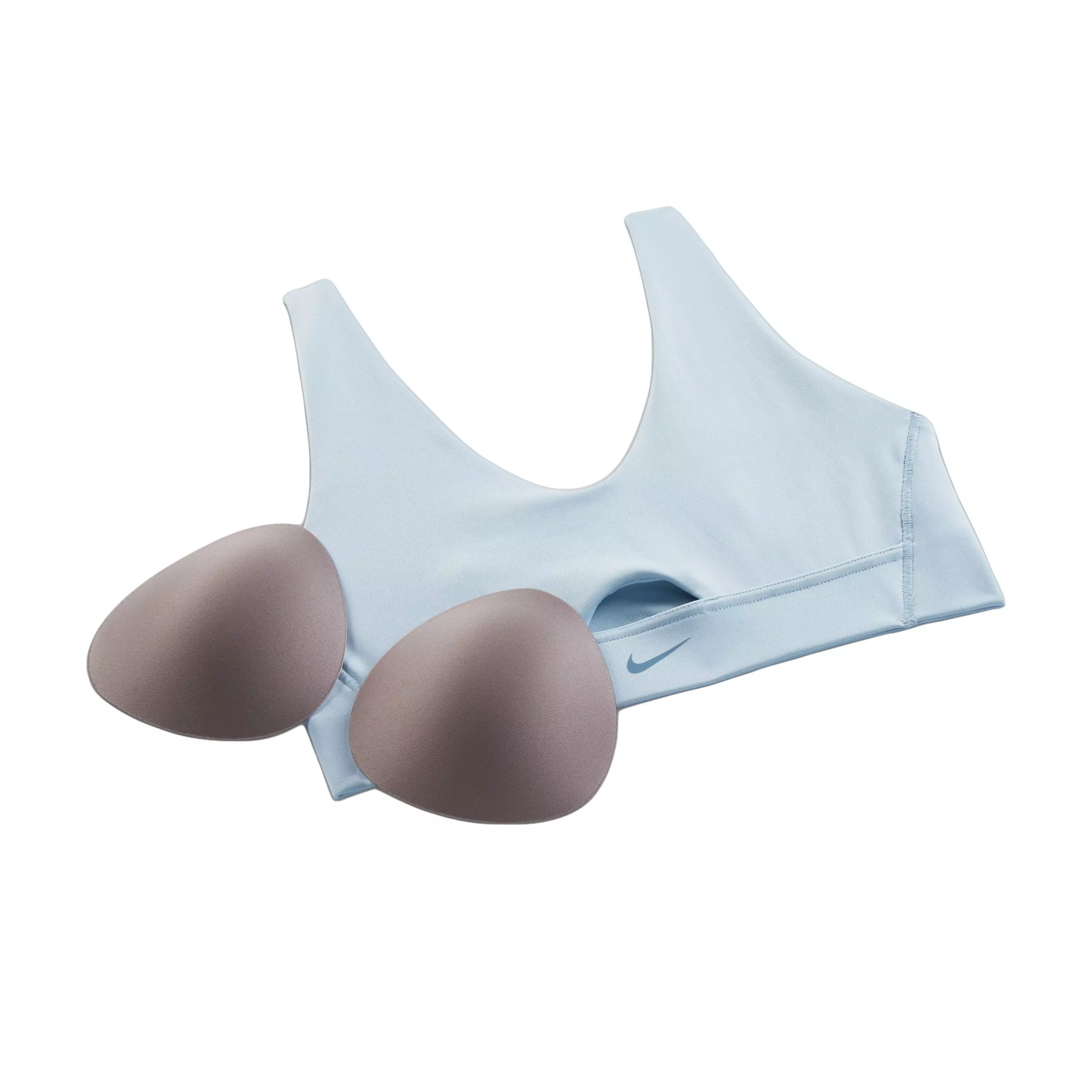 Nike Women's Dri-FIT Indy Padded Plunge Cutout Sports Bra - BLUE