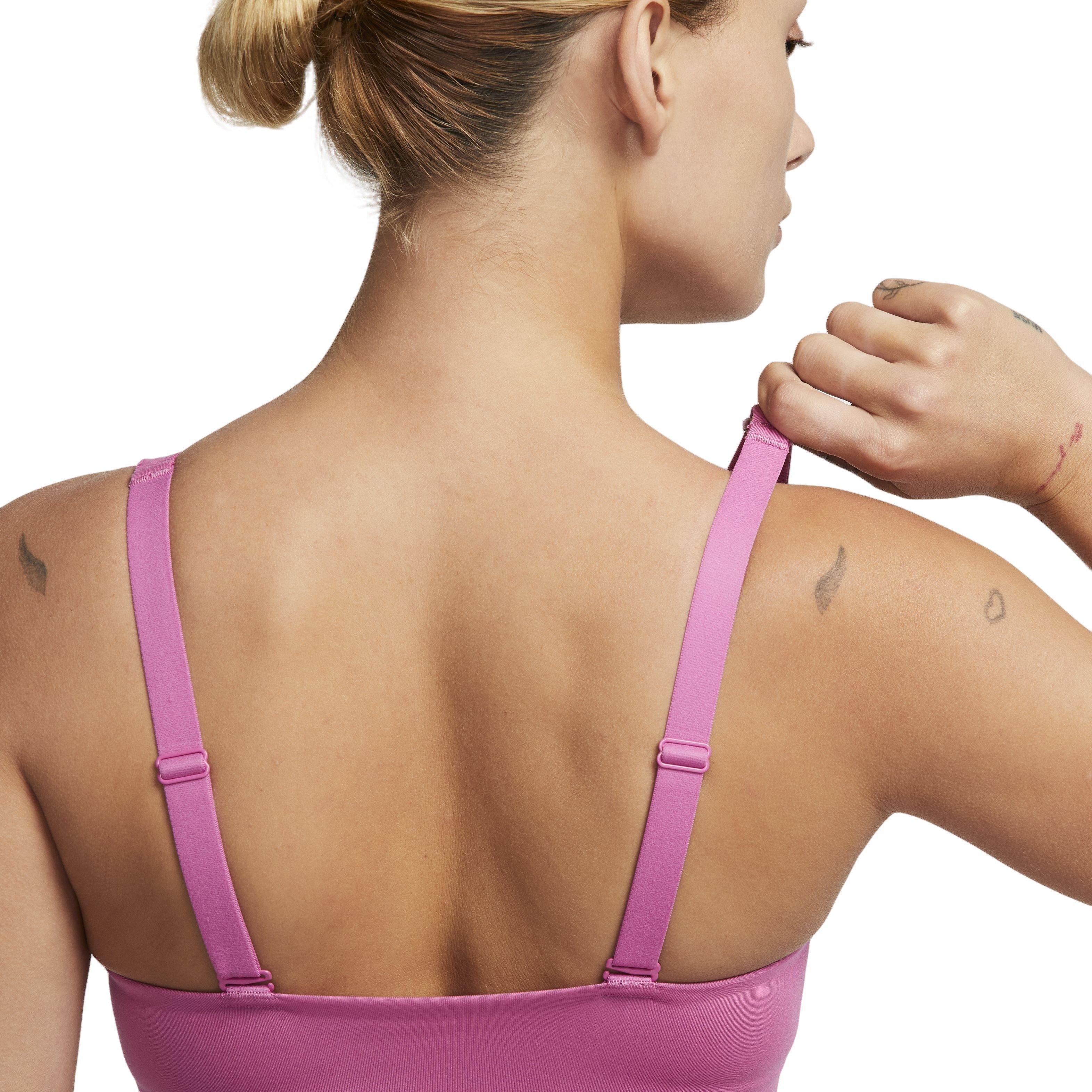 Nike Women's Dri-FIT Indy Padded Plunge Cutout Sports Bra - PINK Thumbnail View 5