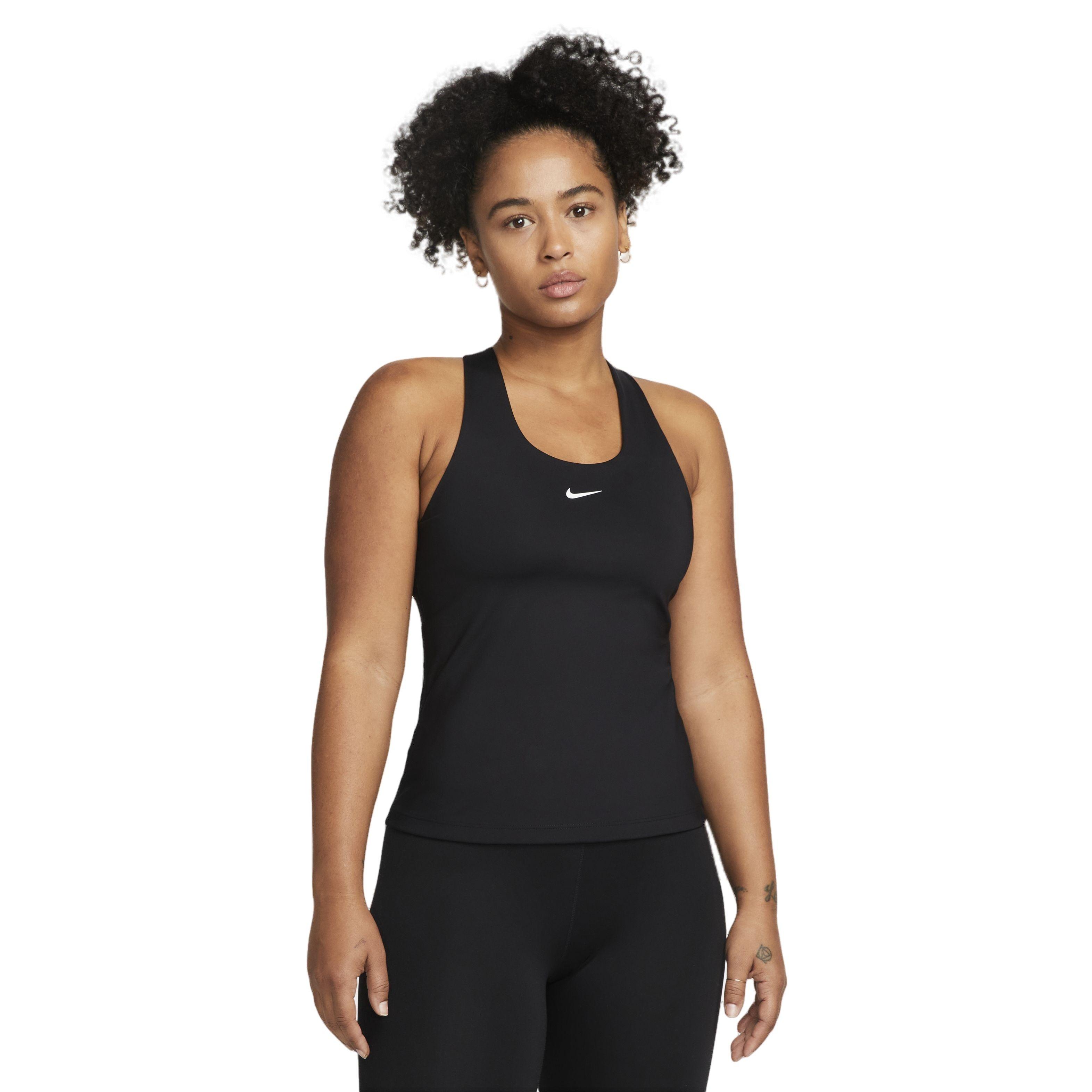 Nike Women's Dri-FIT Swoosh Padded Sports Bra Tank-Black - BLACK Thumbnail View 1