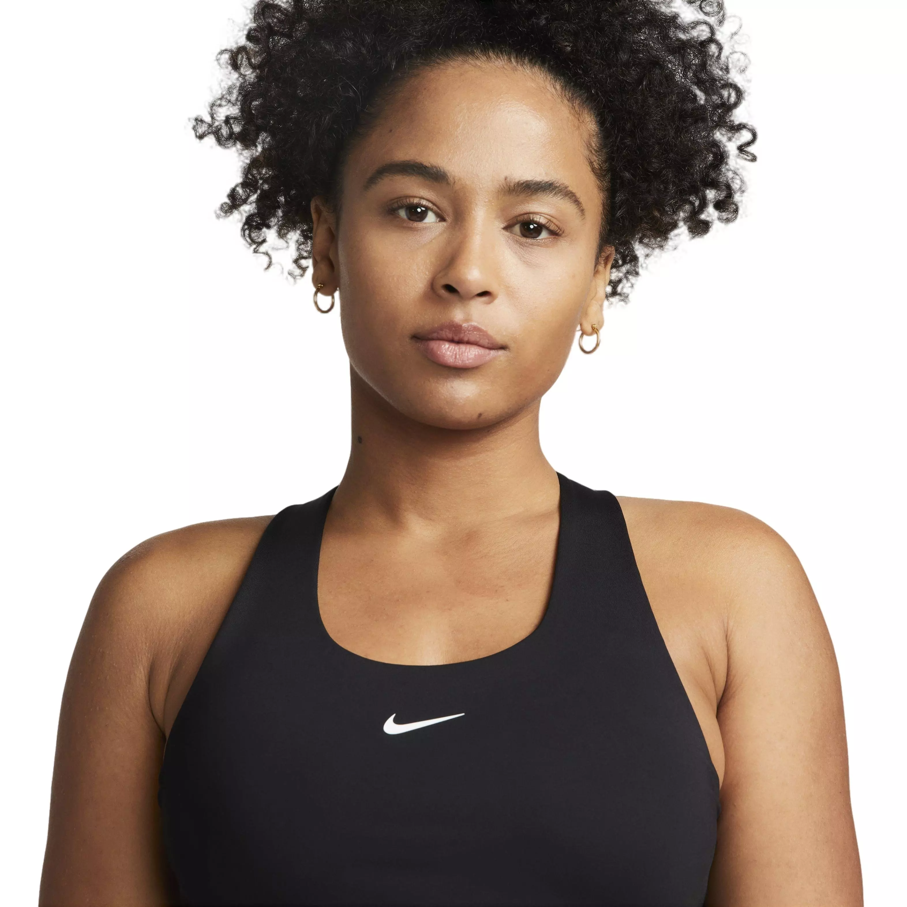 Nike Women's Dri-FIT Swoosh Padded Sports Bra Tank-Black - BLACK
