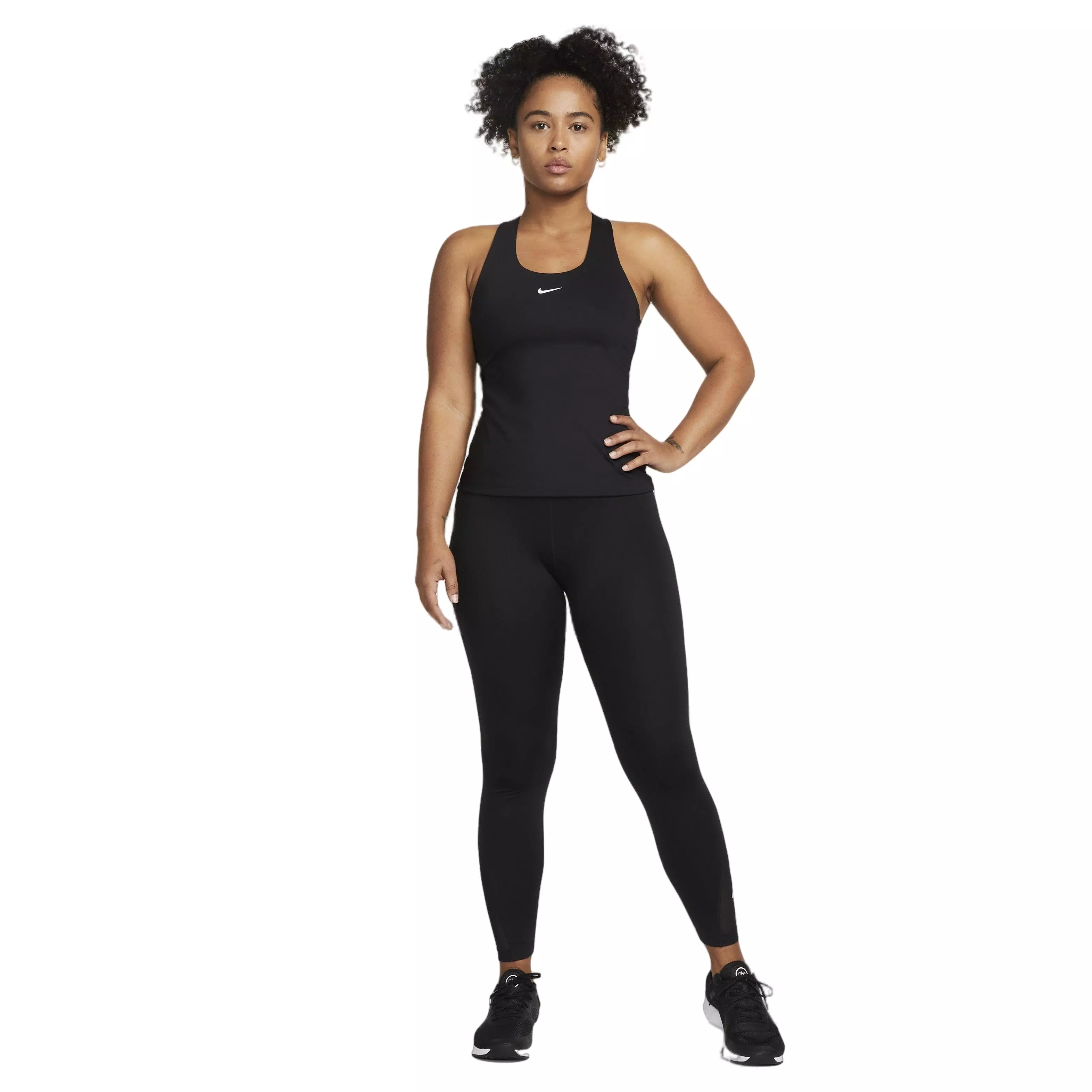 Nike Women's Dri-FIT Swoosh Padded Sports Bra Tank-Black - BLACK