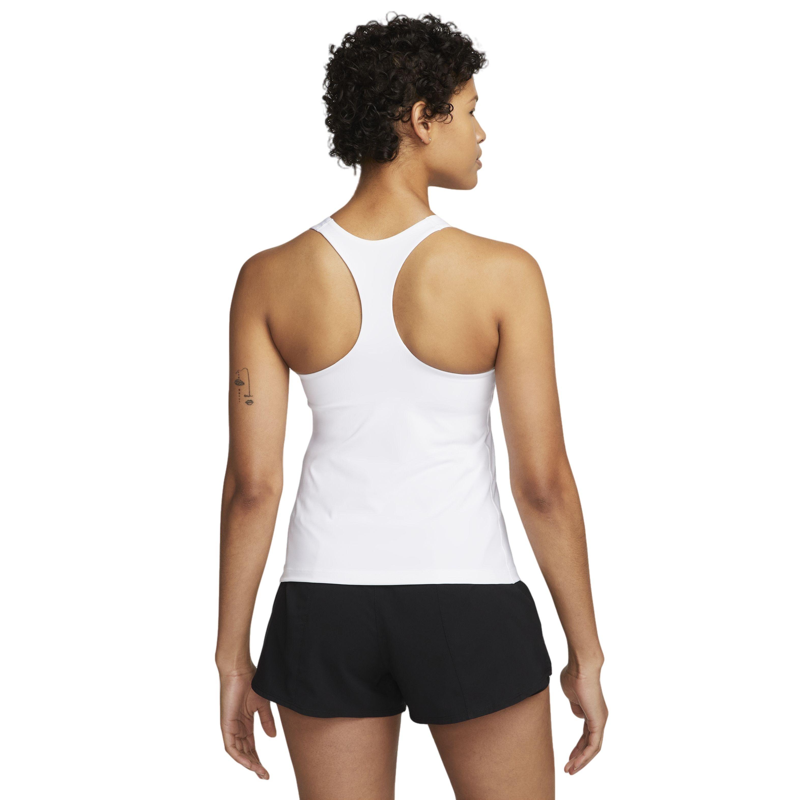Nike Women's Dri-FIT Swoosh Padded Sports Bra Tank-Black - WHITE Thumbnail View 2