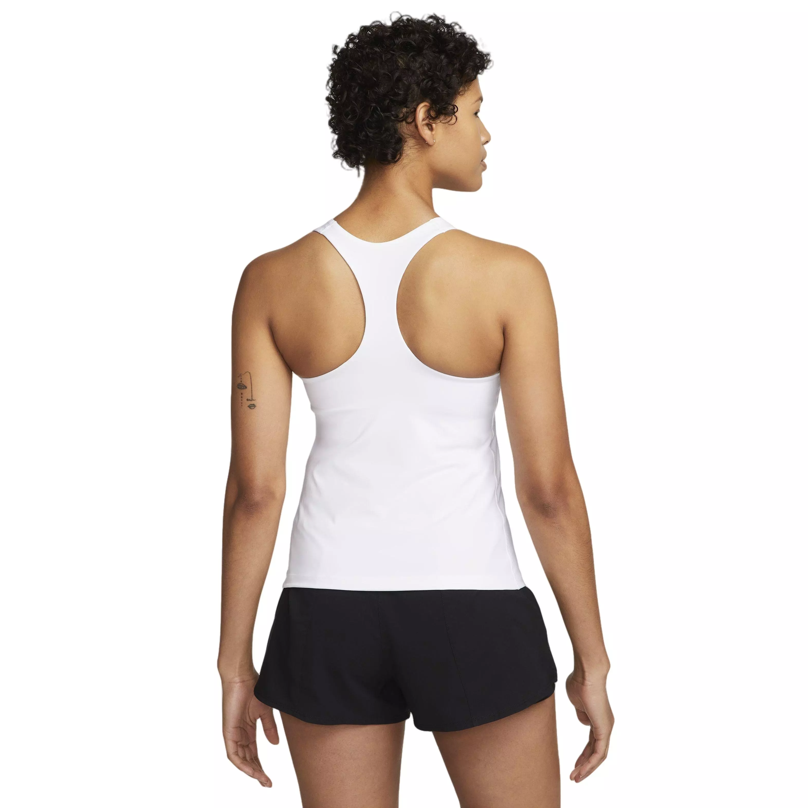 Nike Women's Dri-FIT Swoosh Padded Sports Bra Tank-Black - WHITE