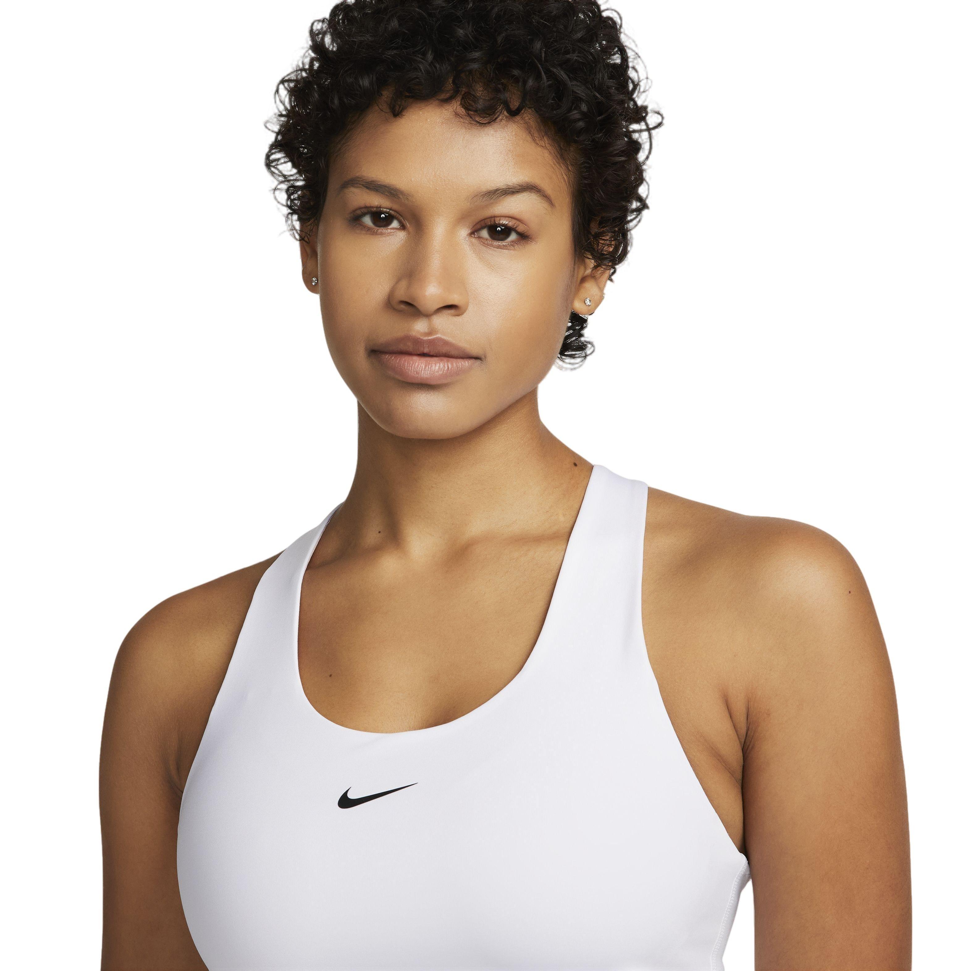 Nike Women's Dri-FIT Swoosh Padded Sports Bra Tank-Black - WHITE Thumbnail View 3