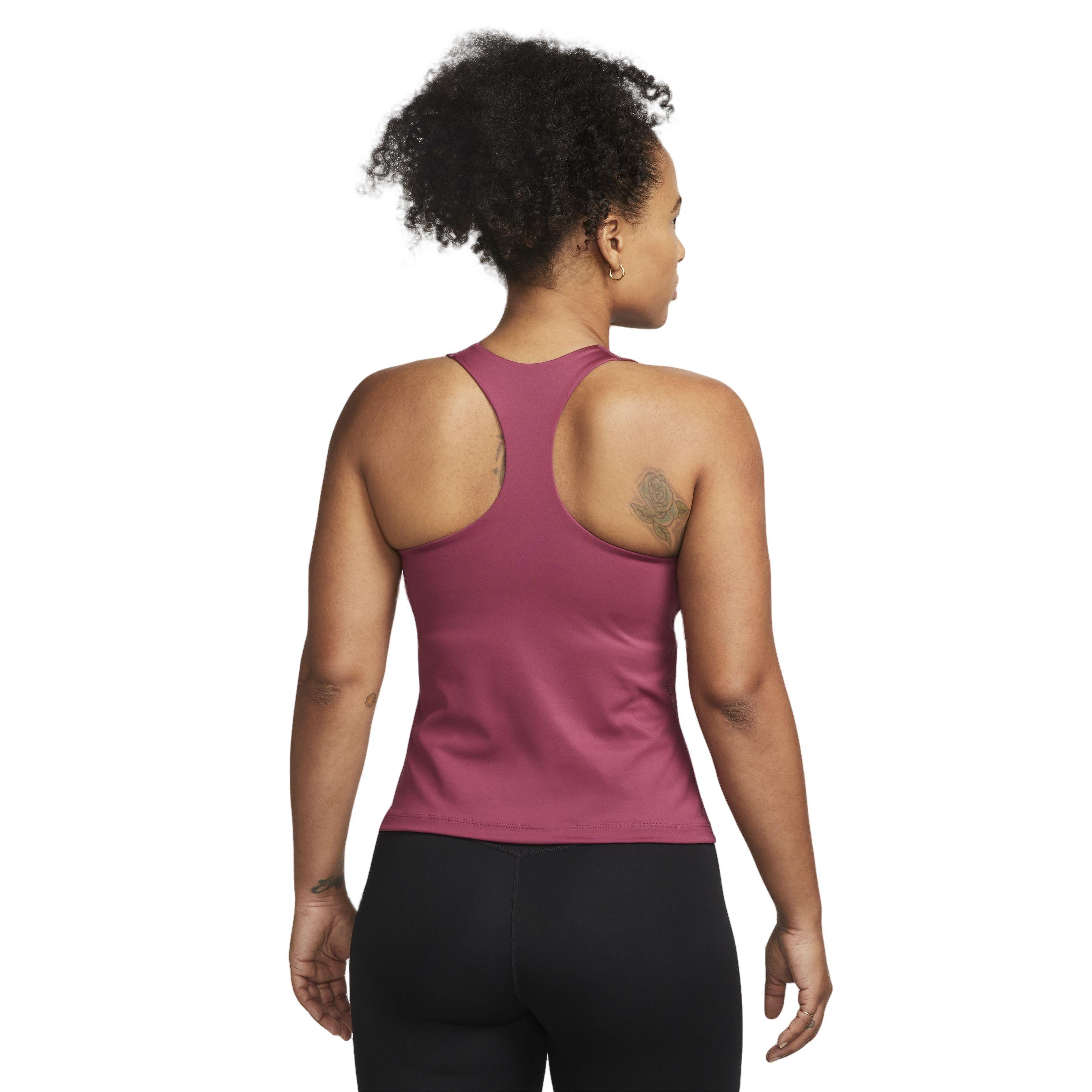 Nike Women's Dri-FIT Swoosh Padded Sports Bra Tank-Black - RED Thumbnail View 2