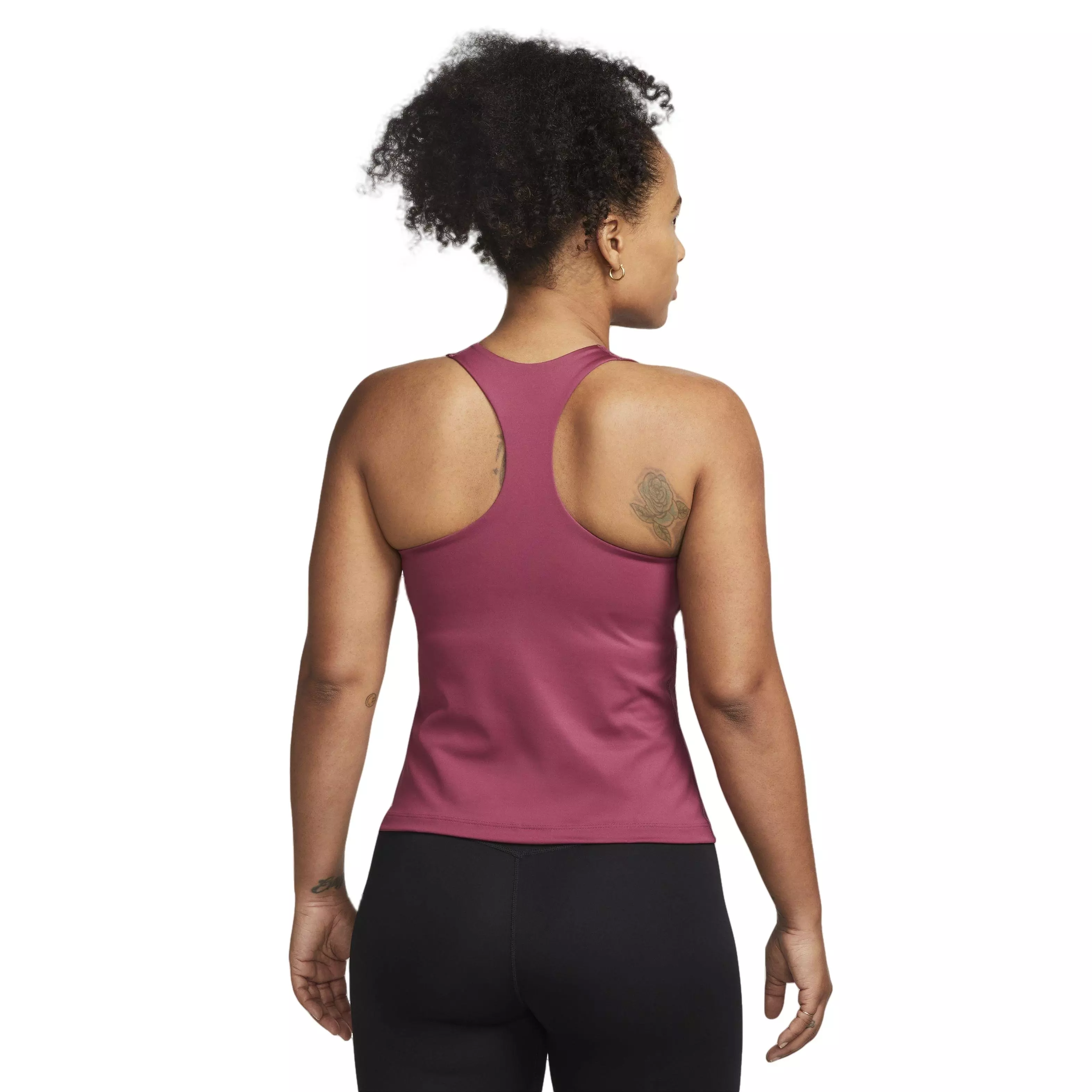 Nike Women's Dri-FIT Swoosh Padded Sports Bra Tank-Black - RED