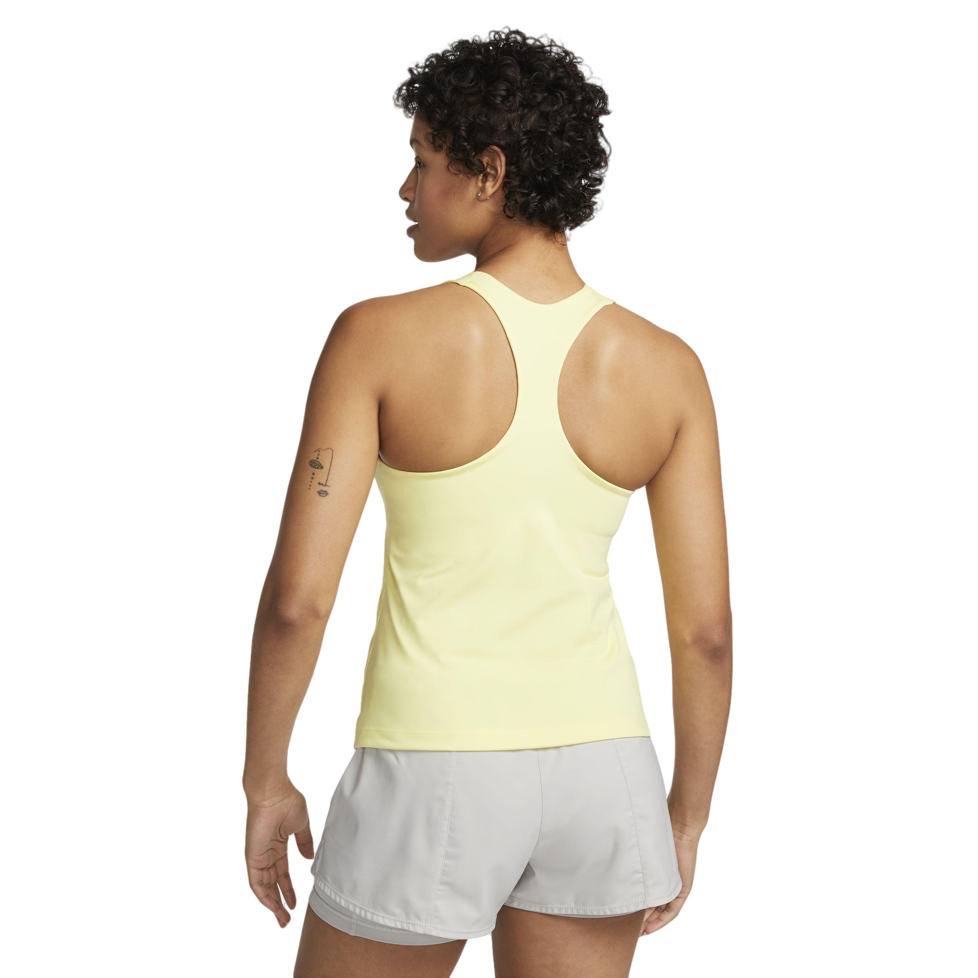 Nike Women's Dri-FIT Swoosh Padded Sports Bra Tank-Black - YELLOW Thumbnail View 2