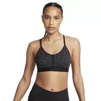 Nike Women's Dri-FIT Indy V-Neck​ Leopard​ Print Sports Bra-Grey - Hibbett