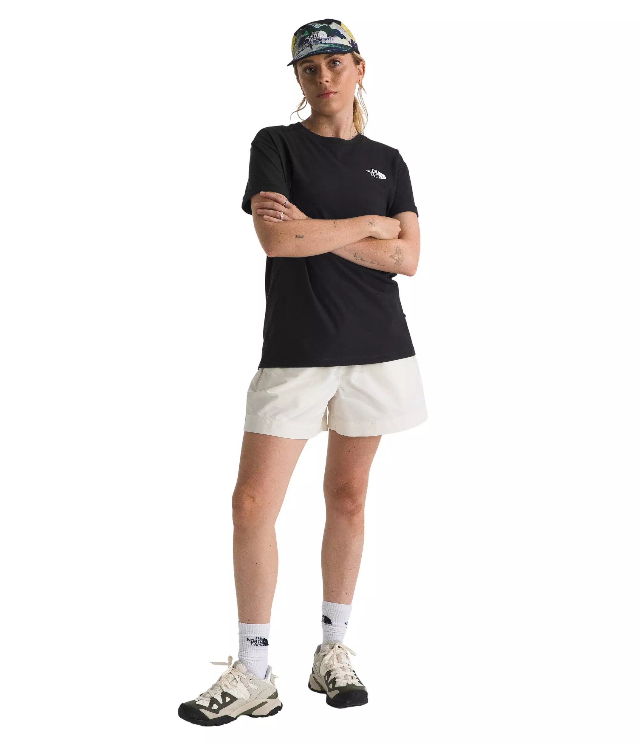 The North Face Women's Evolution Box NSE Short-Sleeve Tee -Black/White - BLACK/WHITE