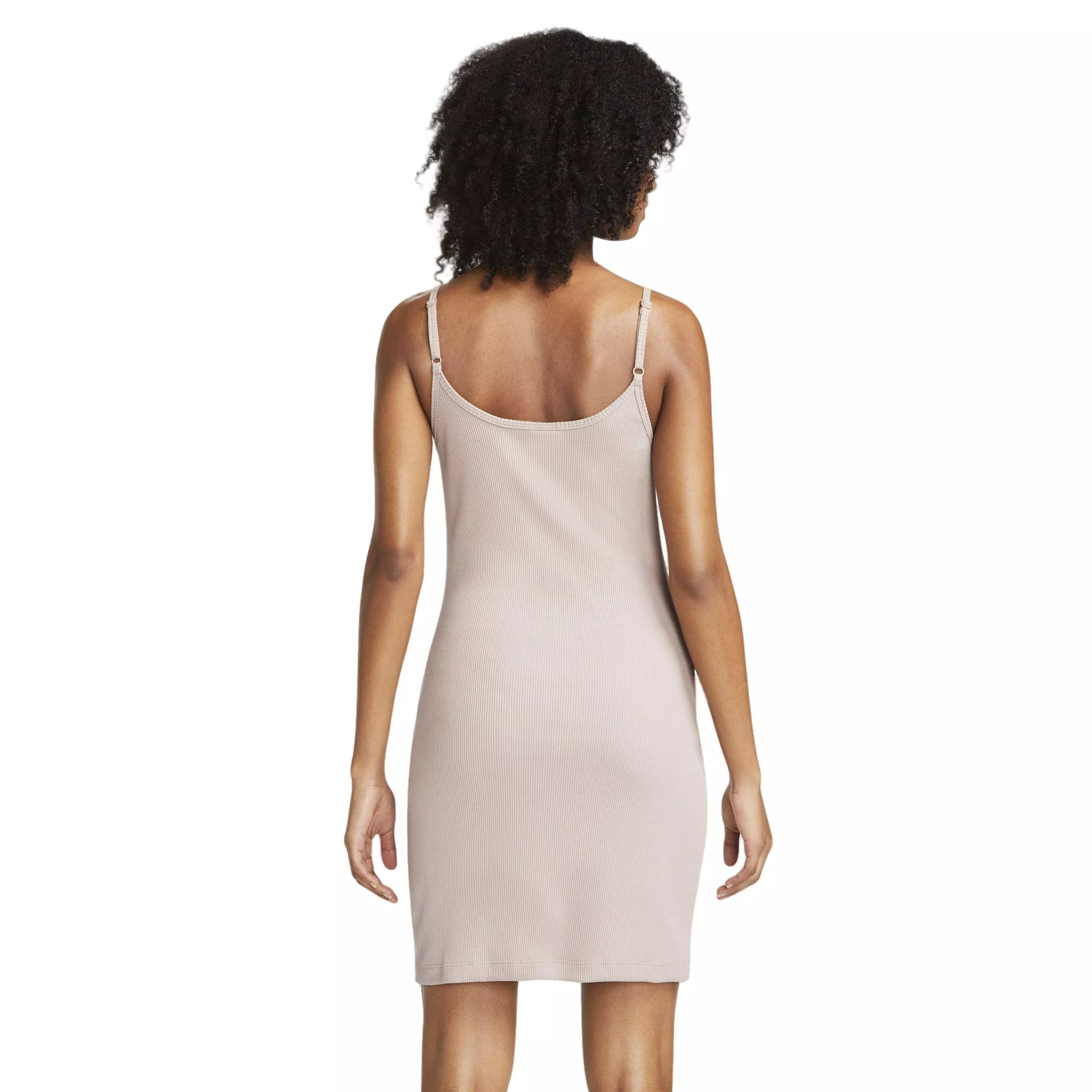 Nike Women's Sportswear Essentials Ribbed Bodycon Dress-Brown - BROWN