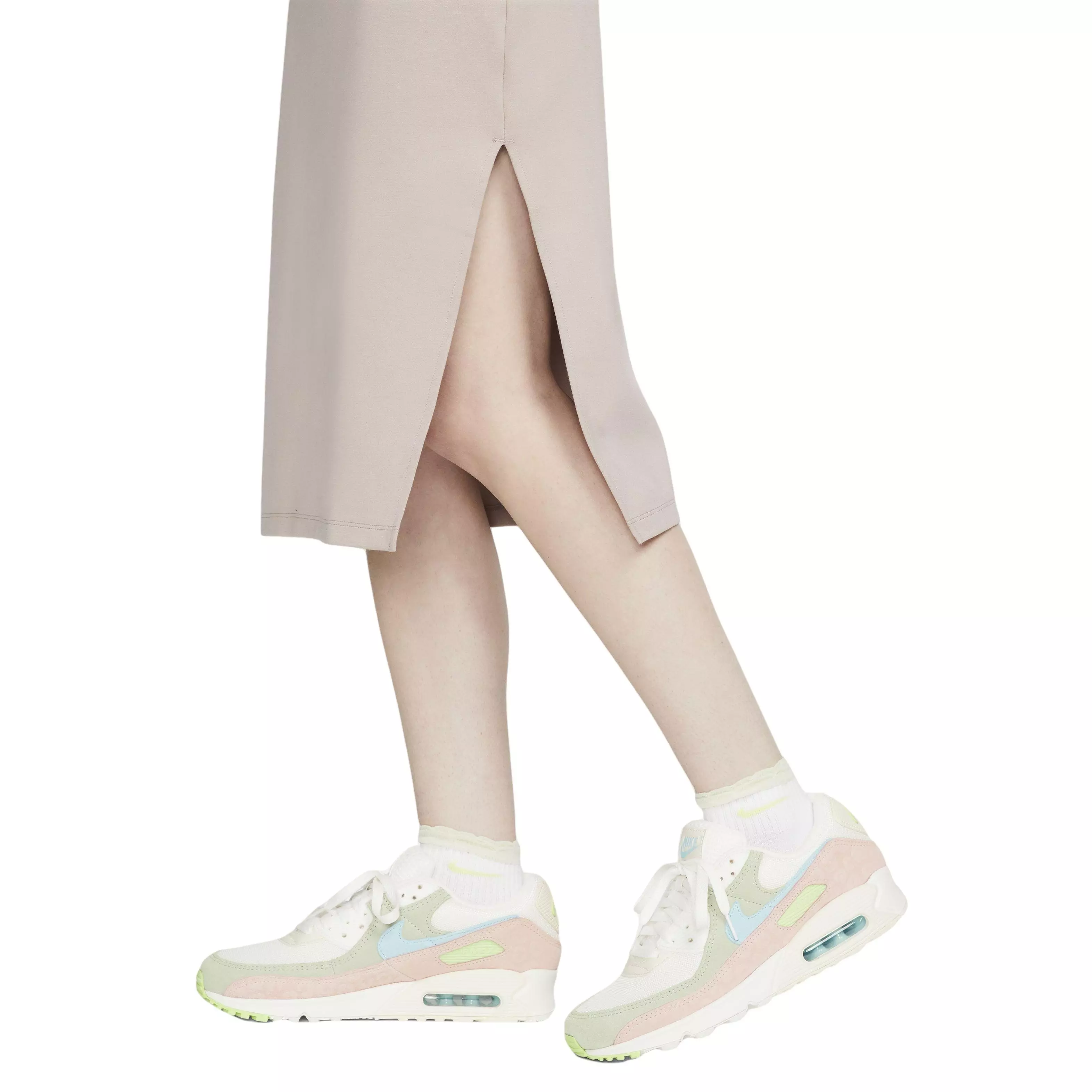 Nike Women's Sportswear Essentials Midi Dress-Black - BROWN