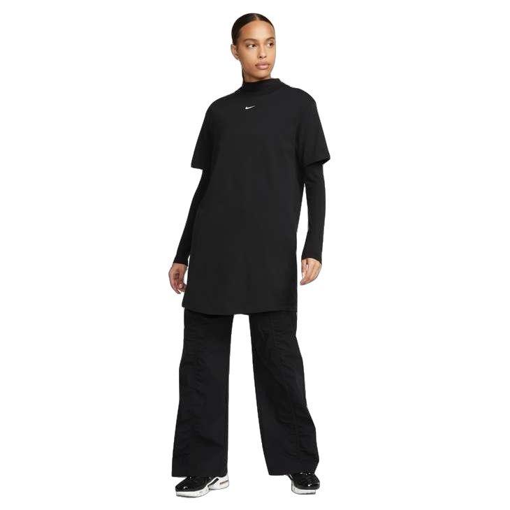 Nike Women's Sportswear Essentials Short Sleeve Dress - BLACK Thumbnail View 5