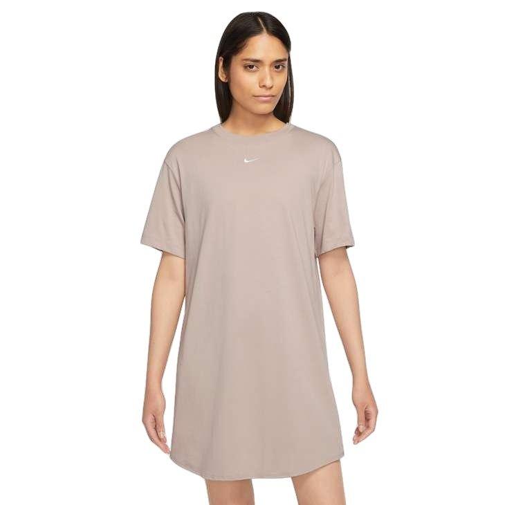 Nike Women's Sportswear Essentials Short Sleeve Dress - BROWN Thumbnail View 1