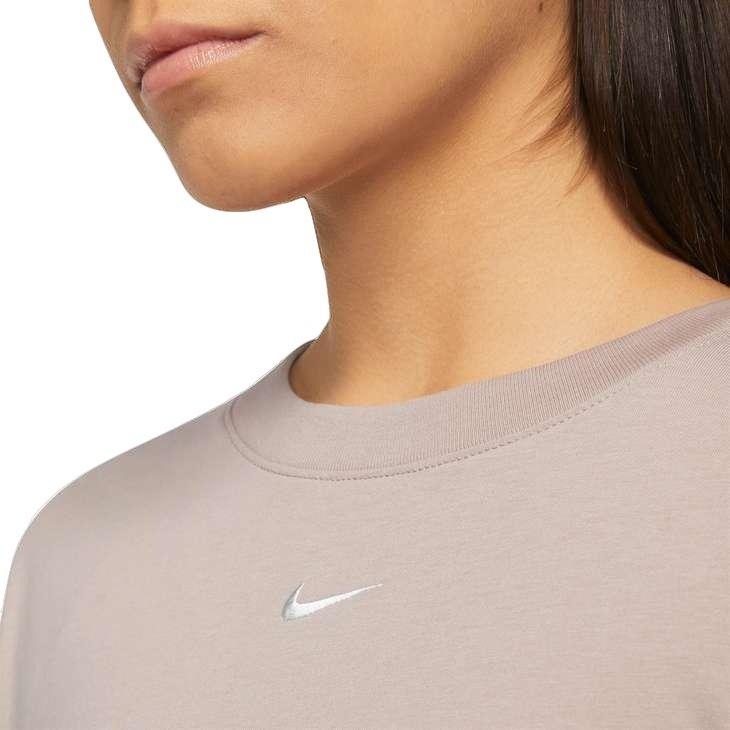 Nike Women's Sportswear Essentials Short Sleeve Dress - BROWN Thumbnail View 3