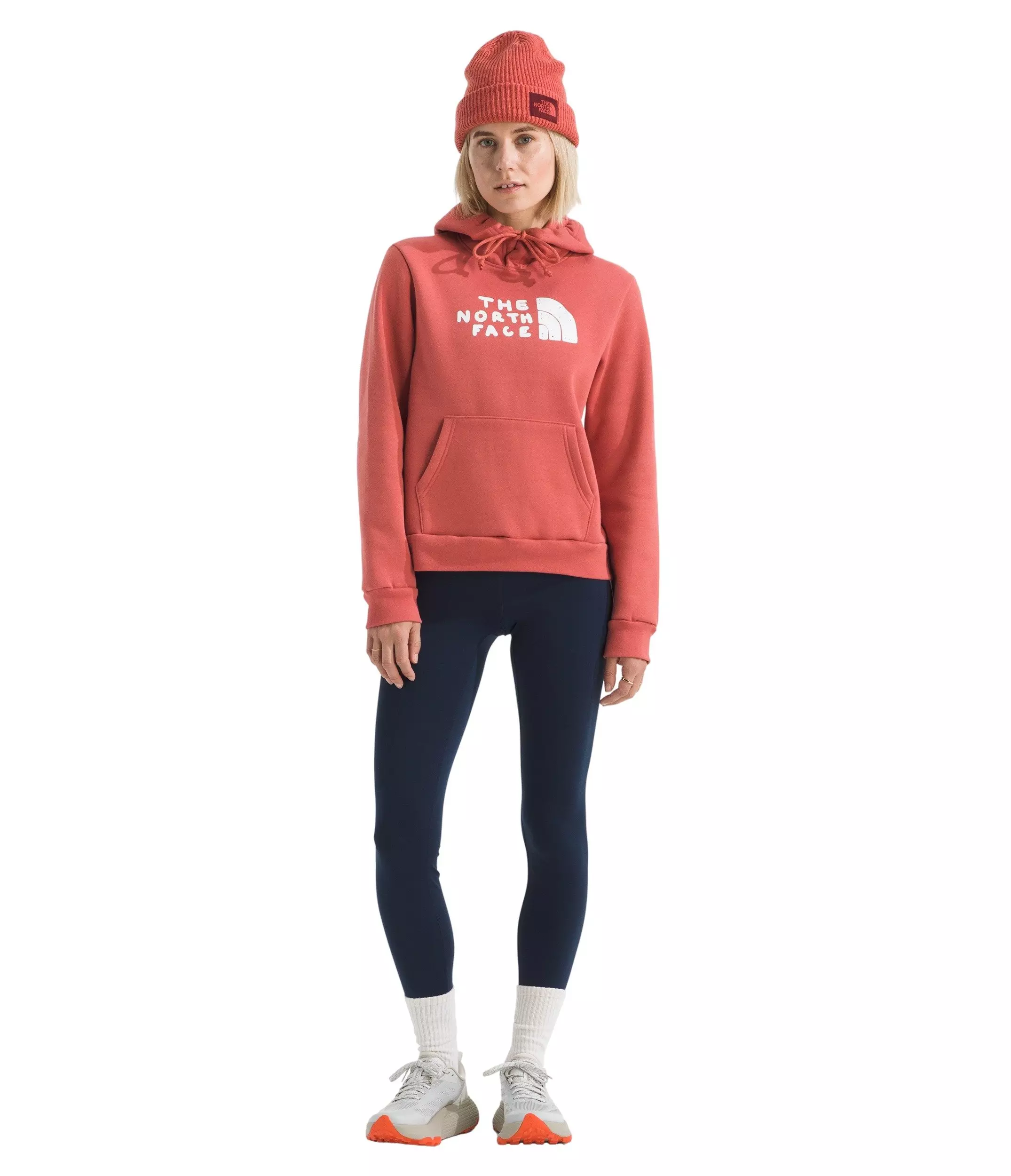 The North Face Women’s Evolution Sketch Logo Half Dome Graphic Hoodie -Orange - ORANGE
