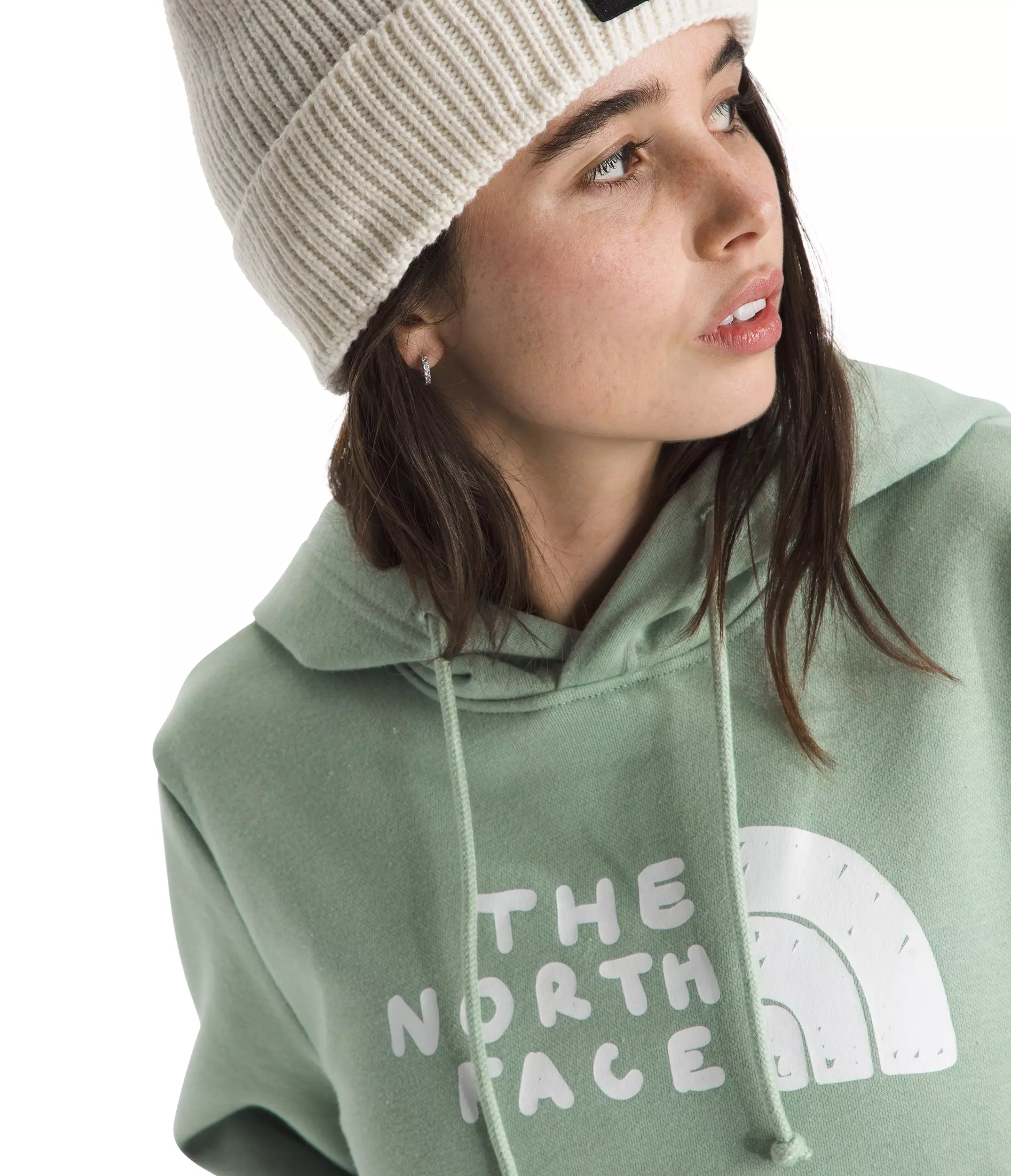 The North Face Women’s Evolution Sketch Logo Half Dome Graphic Hoodie -Green - GREEN