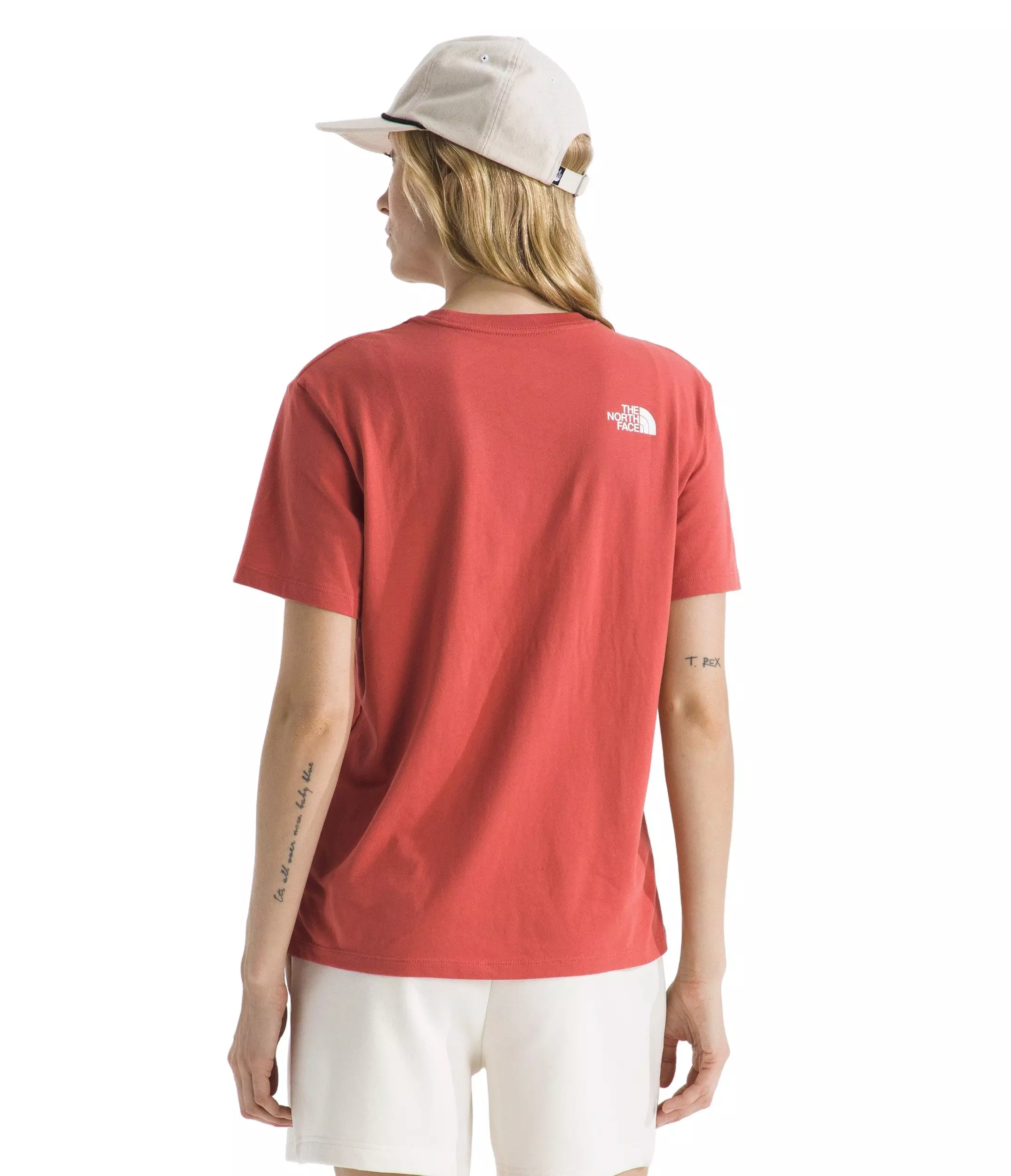 The North Face Women’s Evolution Sketch Logo Half Dome Short-Sleeve Graphic Tee -Orange - ORANGE