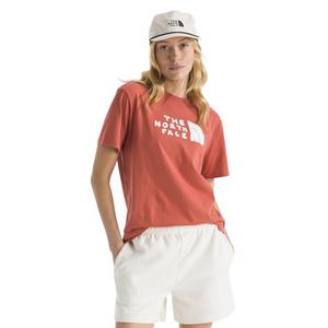 The North Face Women’s Evolution Sketch Logo Half Dome Short-Sleeve Graphic Tee -Orange