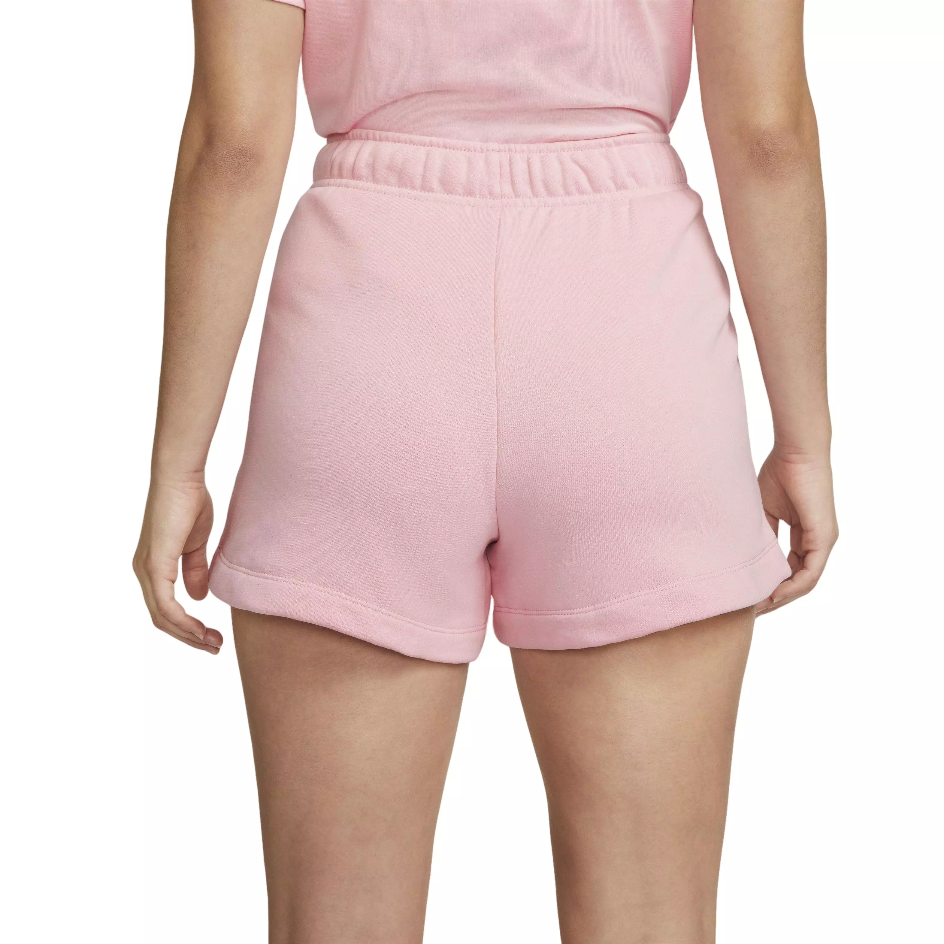 Nike Women's Sportswear Essentials Mid-Rise Club Fleece Short - PINK