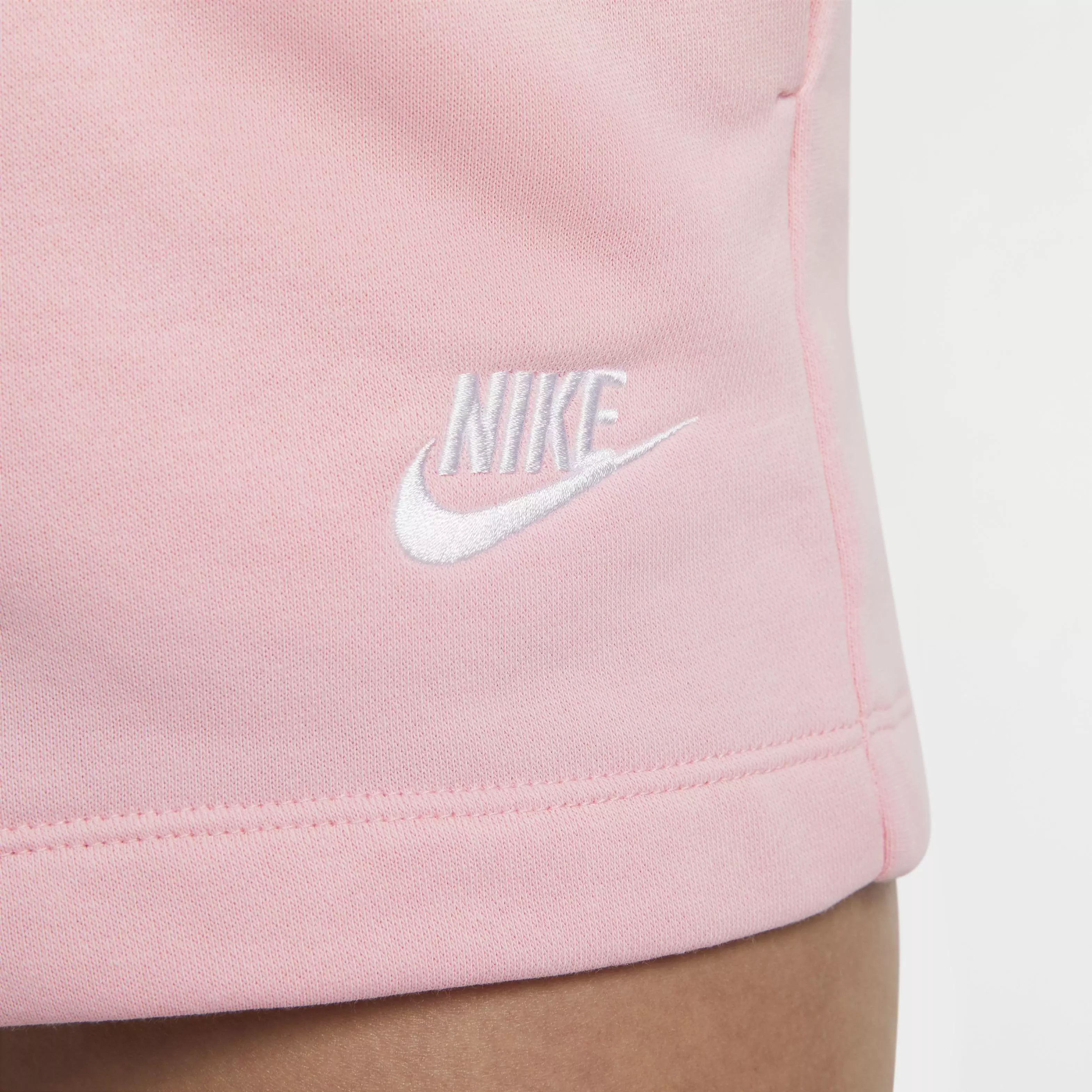 Nike Women's Sportswear Essentials Mid-Rise Club Fleece Short - PINK