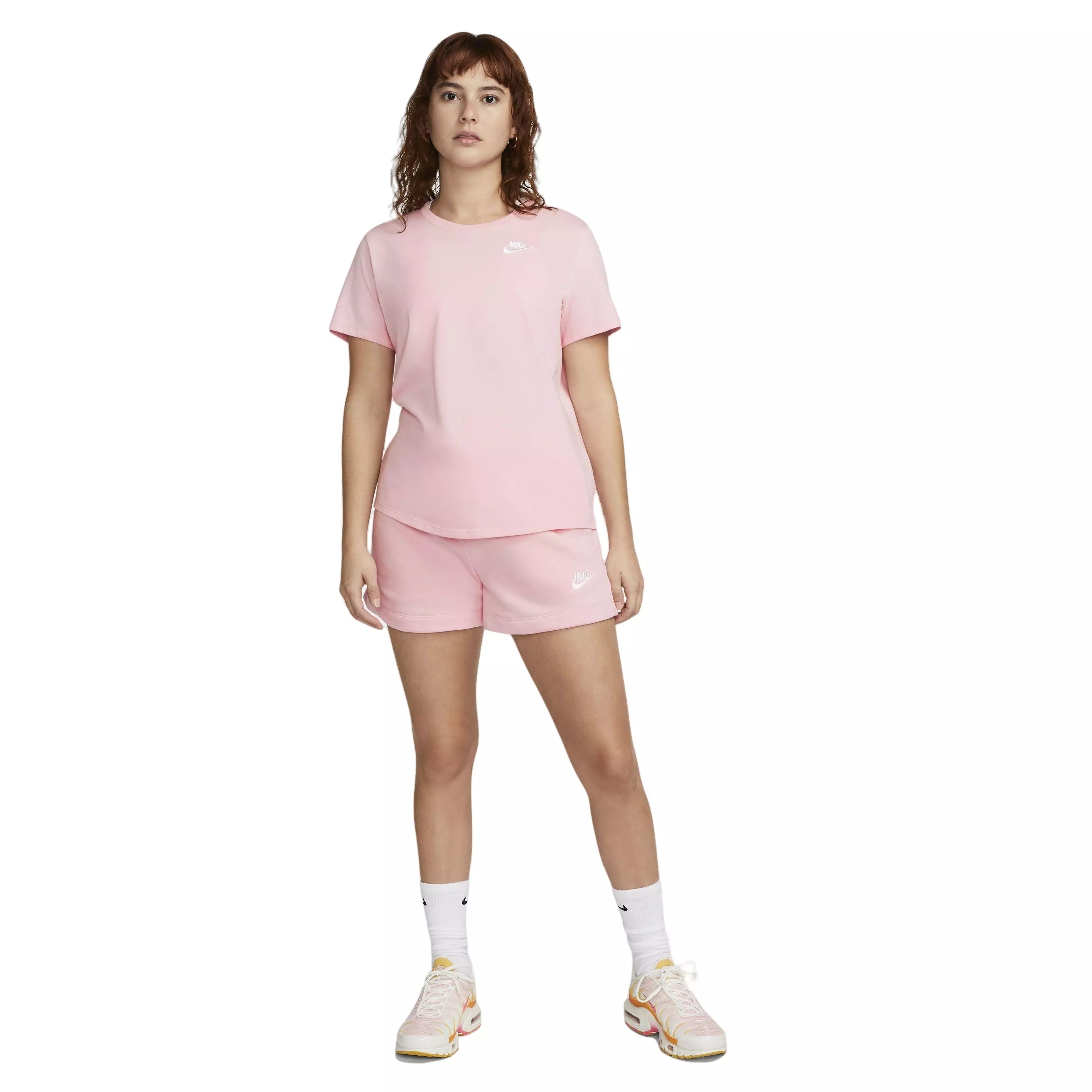 Nike Women's Sportswear Essentials Mid-Rise Club Fleece Short - PINK