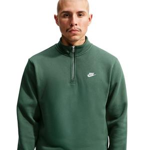 Nike Men's Sportswear Club 1/2-Zip Fleece Top - Green - GREEN